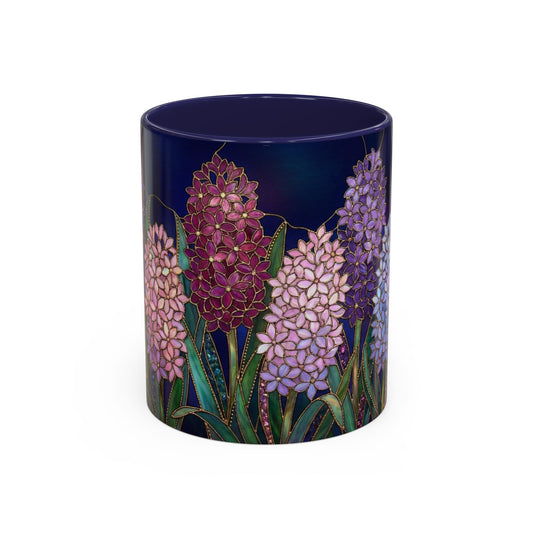 Hyacinth Floral Coffee Mug — Stained Glass Design (11/15 oz) - 14570