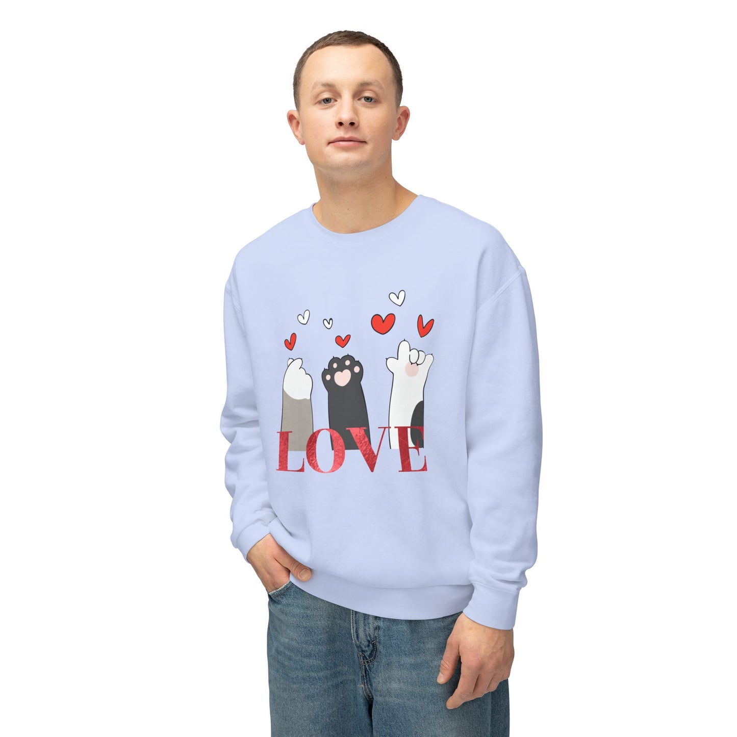 Pet's Paws, Love - Unisex Lightweight Crewneck Sweatshirt - 11477