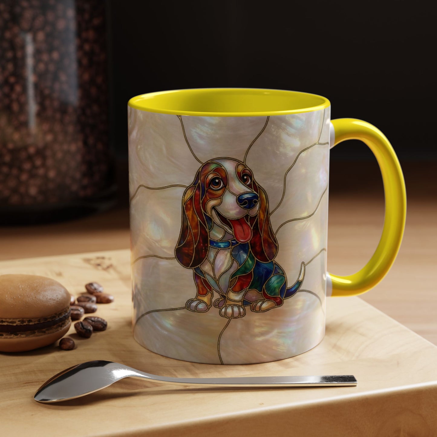 Basset Hound Stained Glass Accent Coffee Mug (11/15oz) - 14520