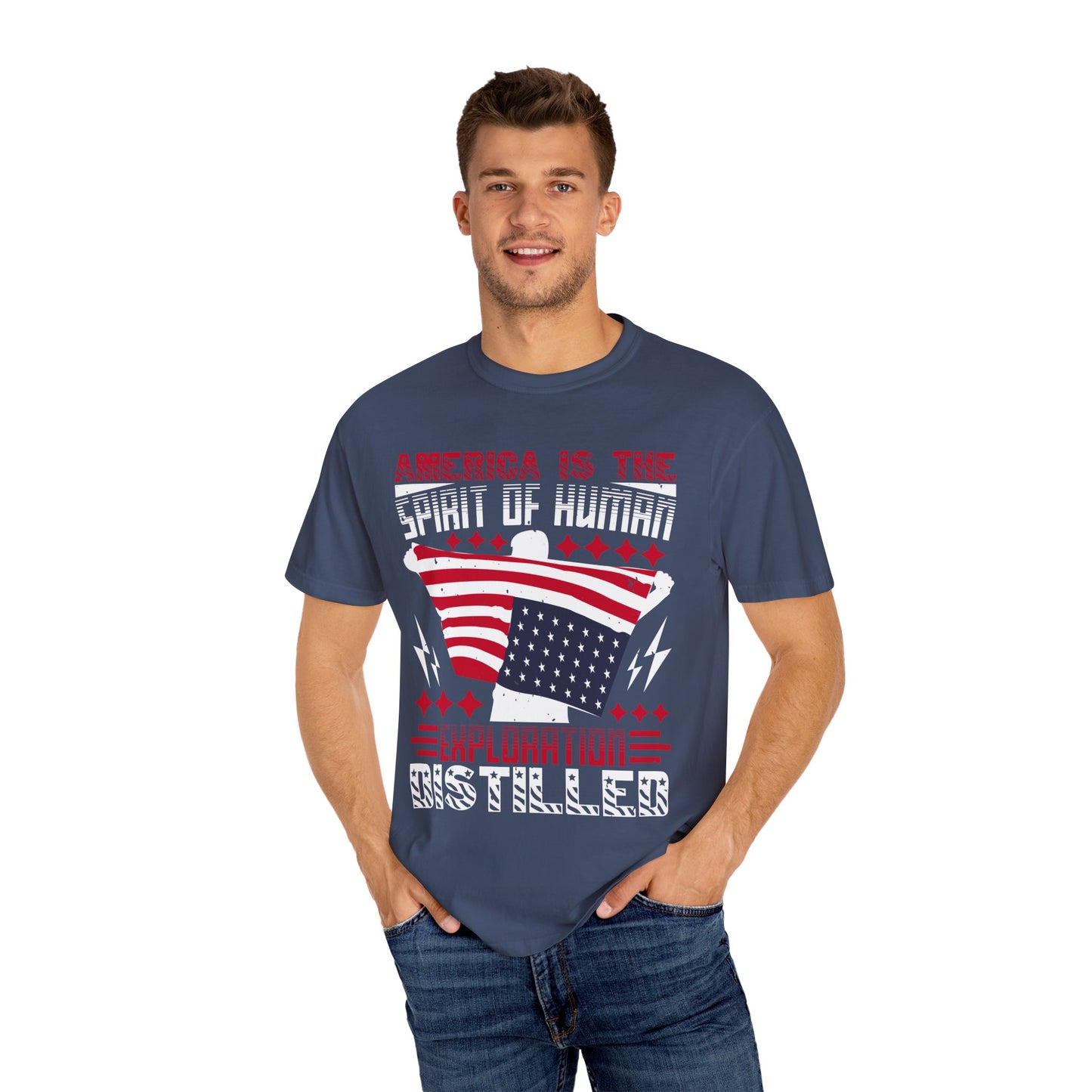 Patriotic Unisex T-Shirt - Spirit of Human Exploration, Independence Day Gift, July 4th Celebration Wear, American Pride Tee - 13792