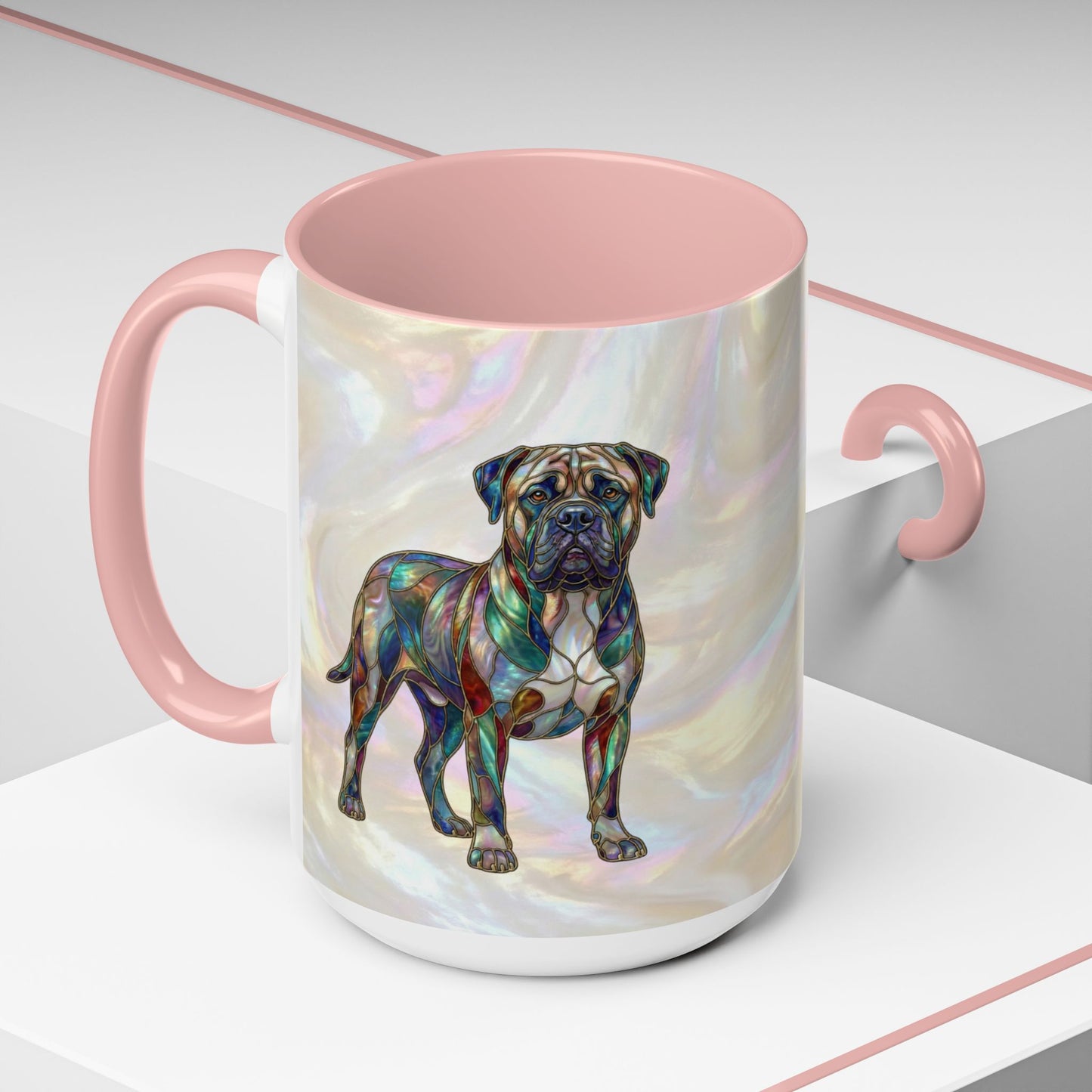 Bull Mastiff Accent Coffee Mug -Stained Glass Style (11/15oz) 14622