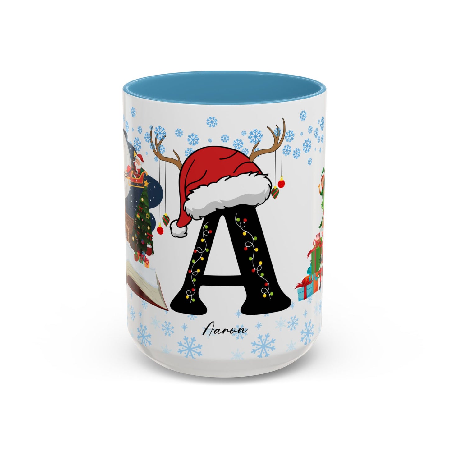 Christmas Letter A for Aaron, Customizable - Accent Coffee Mug (11, 15oz)