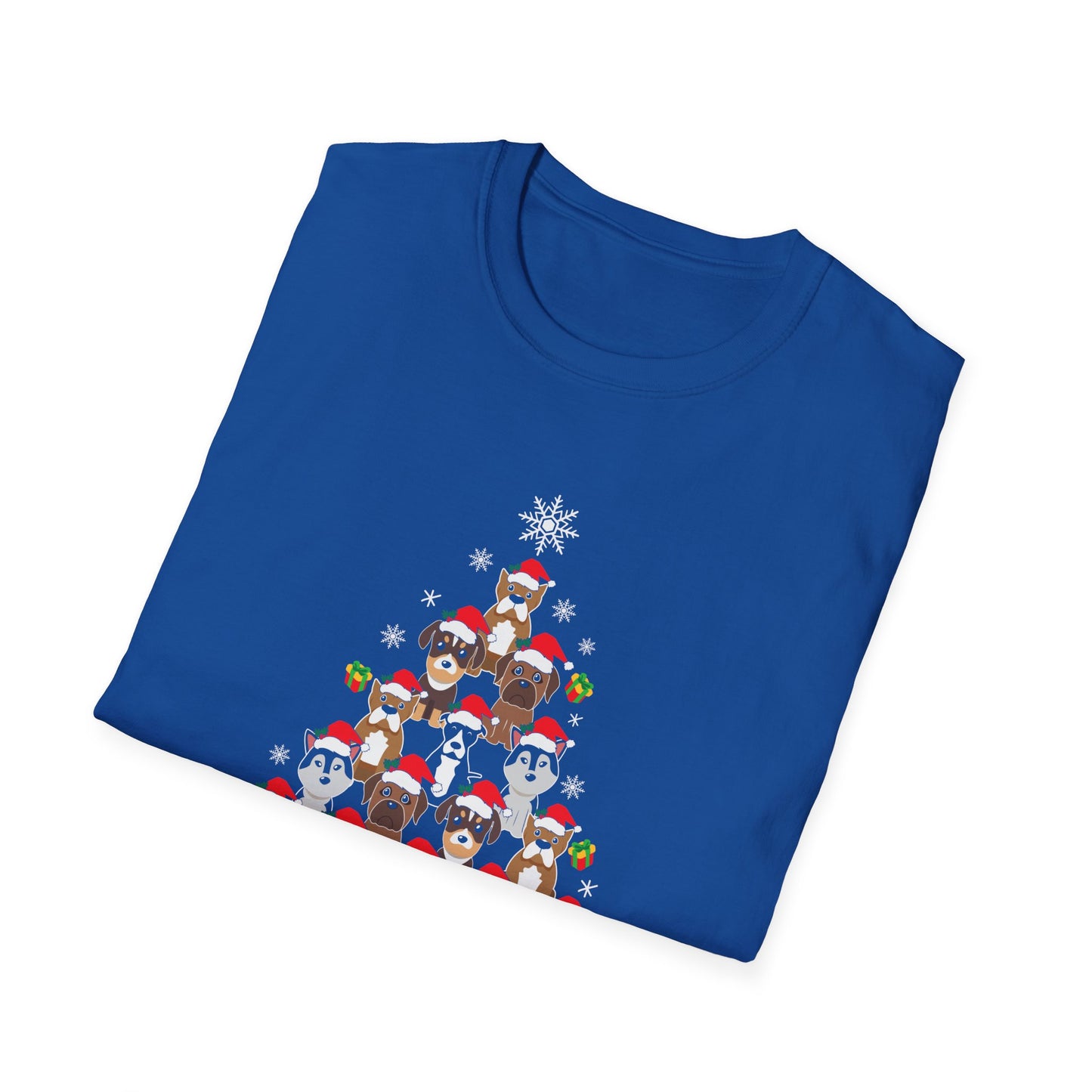 Christmas Tree Made From Dogs - Unisex Softstyle T-Shirt - 10285