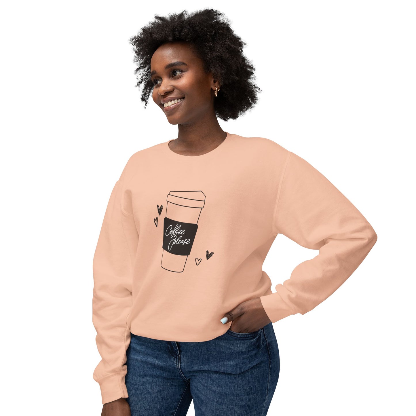 Coffee Please - Unisex Lightweight Crewneck Sweatshirt - 11285