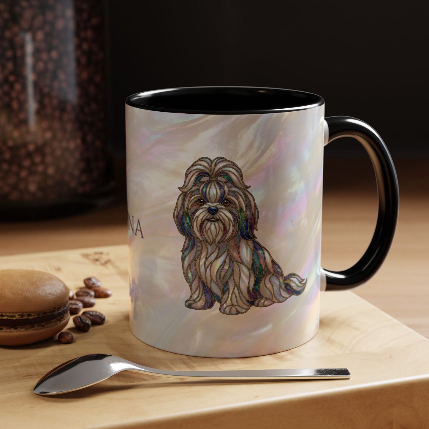 Shih Tzu Accent Coffee Mug – Stained Glass Design 11/15oz - 14647