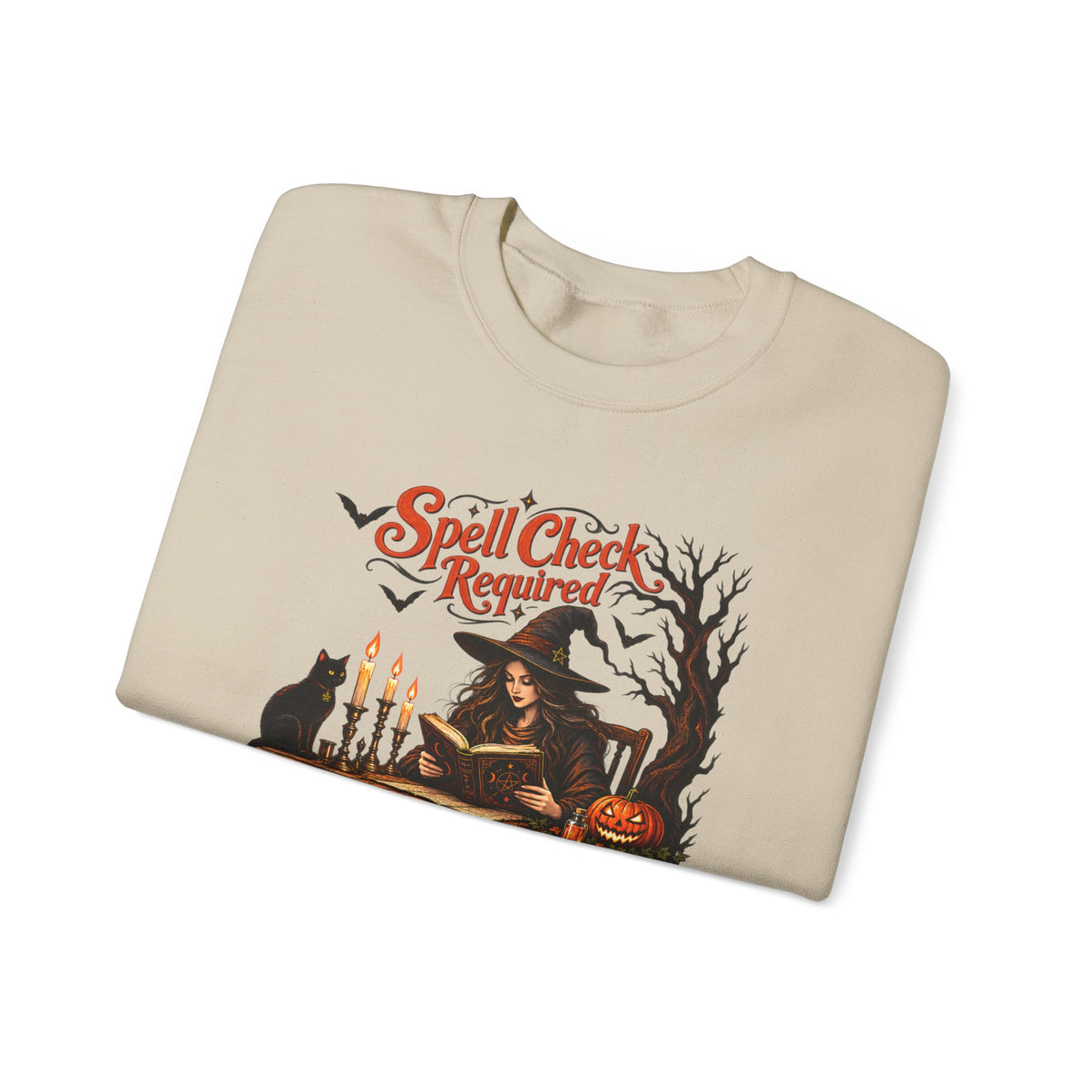 Spell Check Required Sweatshirt, Vintage Witch Halloween Crewneck - 14543