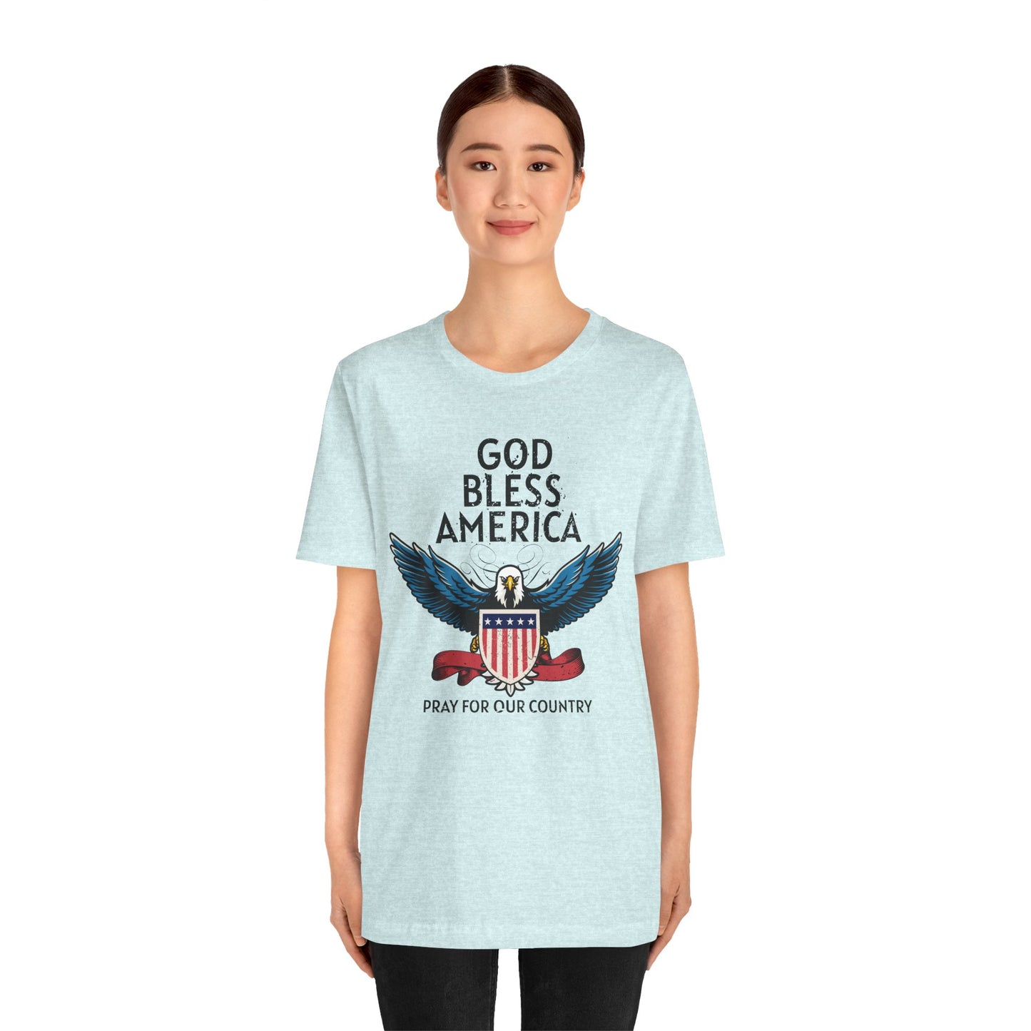 God Bless America Unisex Tee | Patriotic Shirt, American Eagle Design, Casual Wear, Independence Day, Gifts for Veterans - 13786