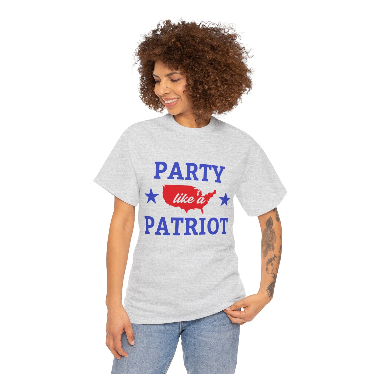 Patriotic Party Tee - Celebrate Independence, Fun Gatherings, BBQs, Gift for Patriots, Unisex Heavy Cotton T-shirt - 13732
