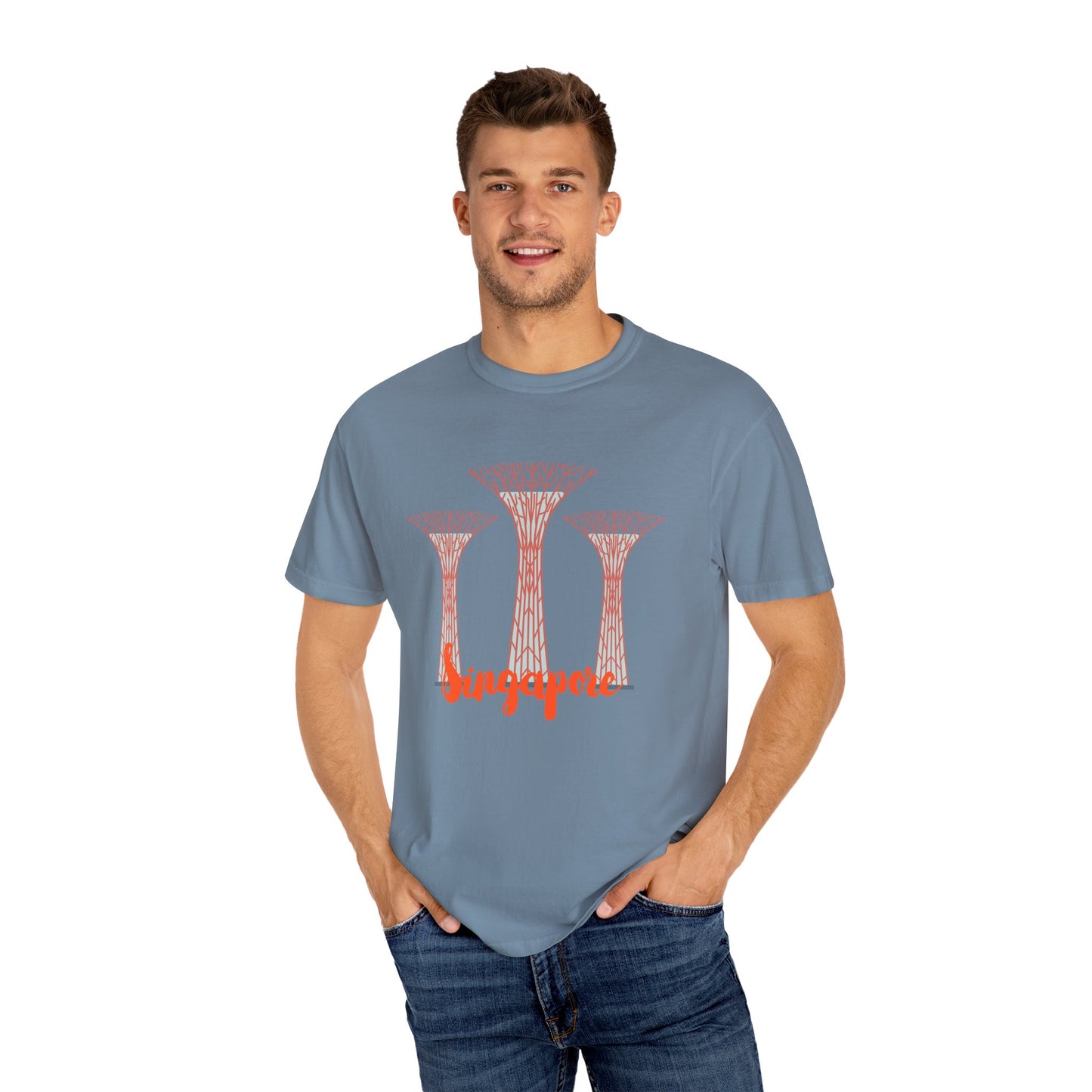 SingaporeT-Shirt - Casual Unisex Garment-Dyed Tee - 12085