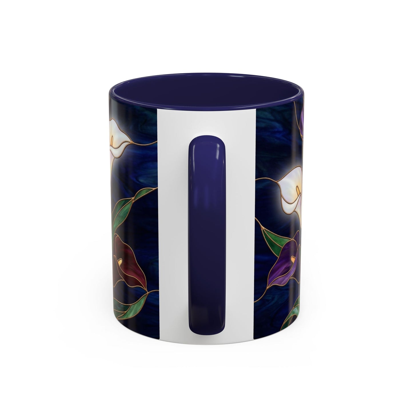 Calla Lily Floral Coffee Mug — Stained Glass Design (11/15oz) - 14557