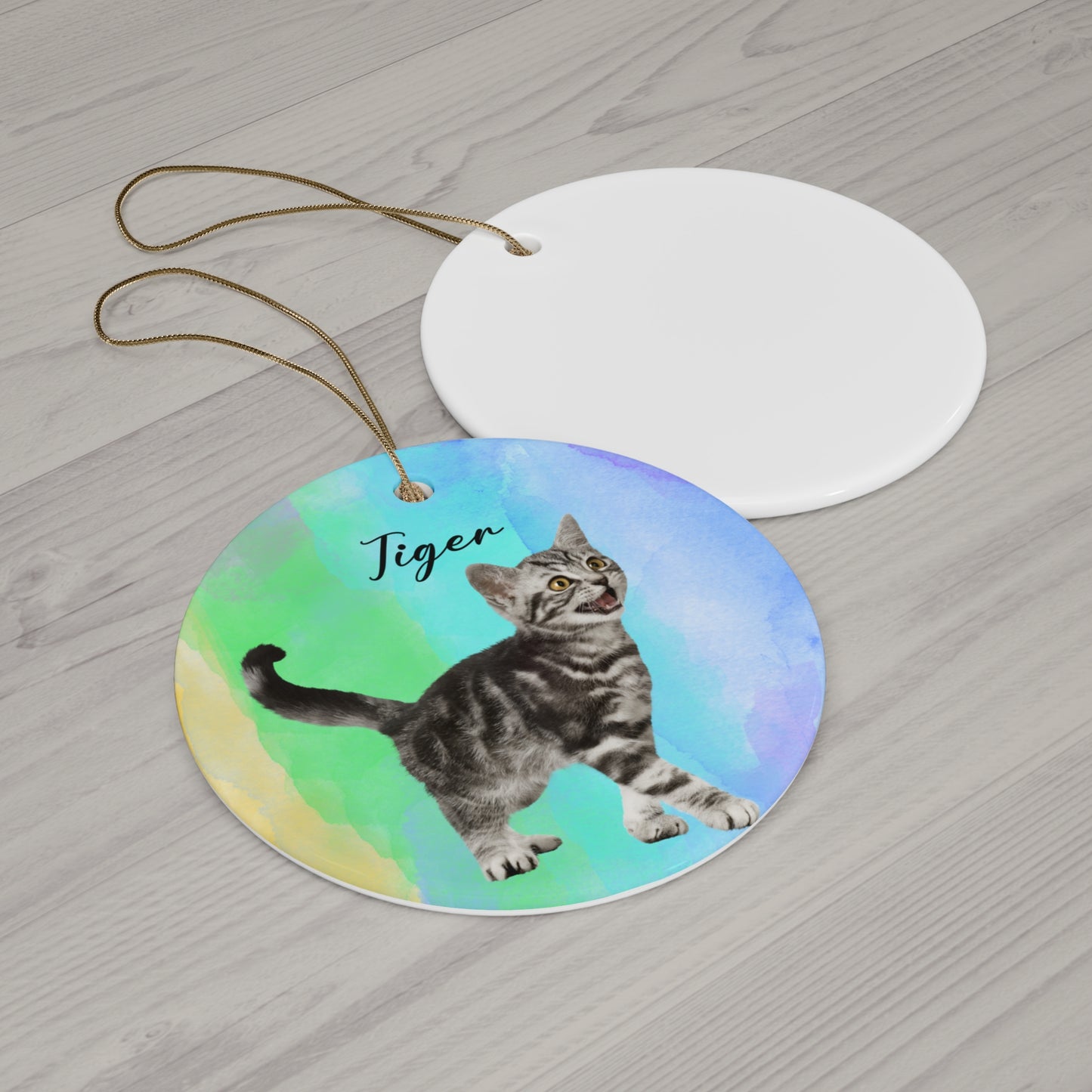 Your Cat, Customizable - Ceramic Ornament, 4 Shapes - 10038