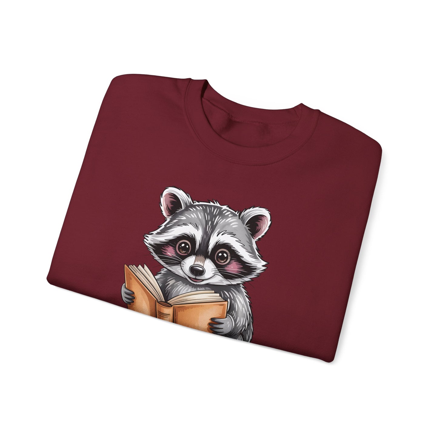 Just One More Chapter Sweatshirt – Cute Raccoon Reading Graphic, Book Lover Gift for Teacher or Librarian - 14791