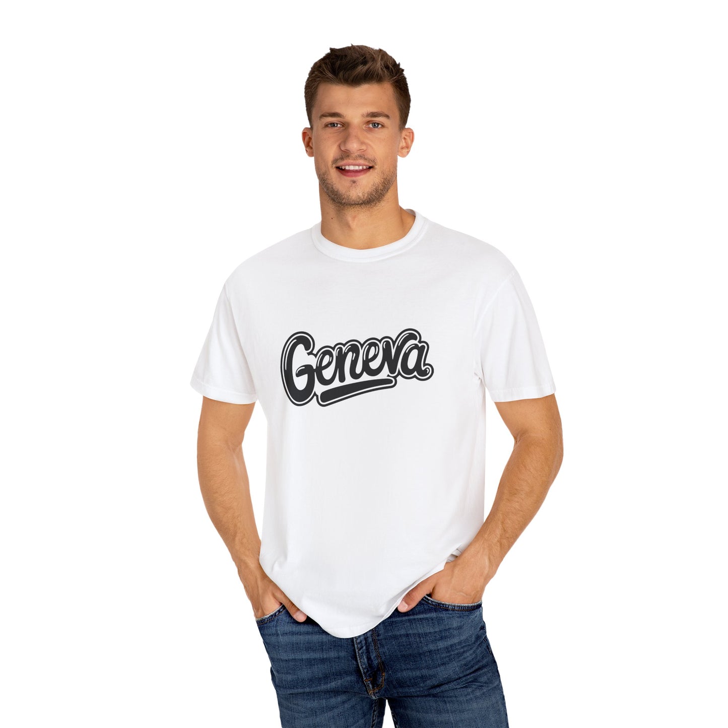 Geneva Unisex Garment-Dyed T-Shirt - Casual Comfort for Travel Lovers - 12261