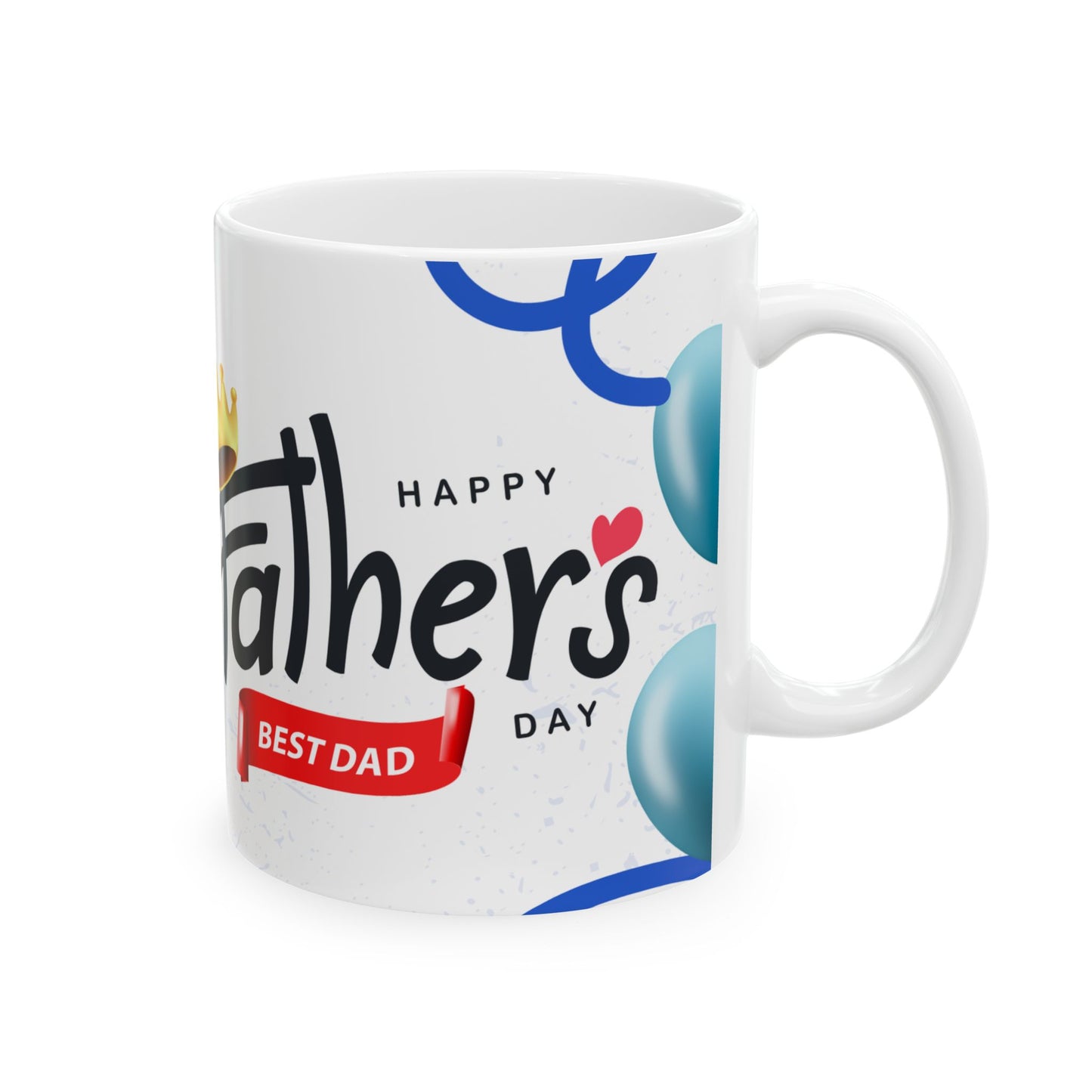 Father's Day Ceramic Mug, Best Dad Ever Gift, Cute Dad Coffee Cup, Blue Themed Dad Mug, Fun Father's Day Present - 14038
