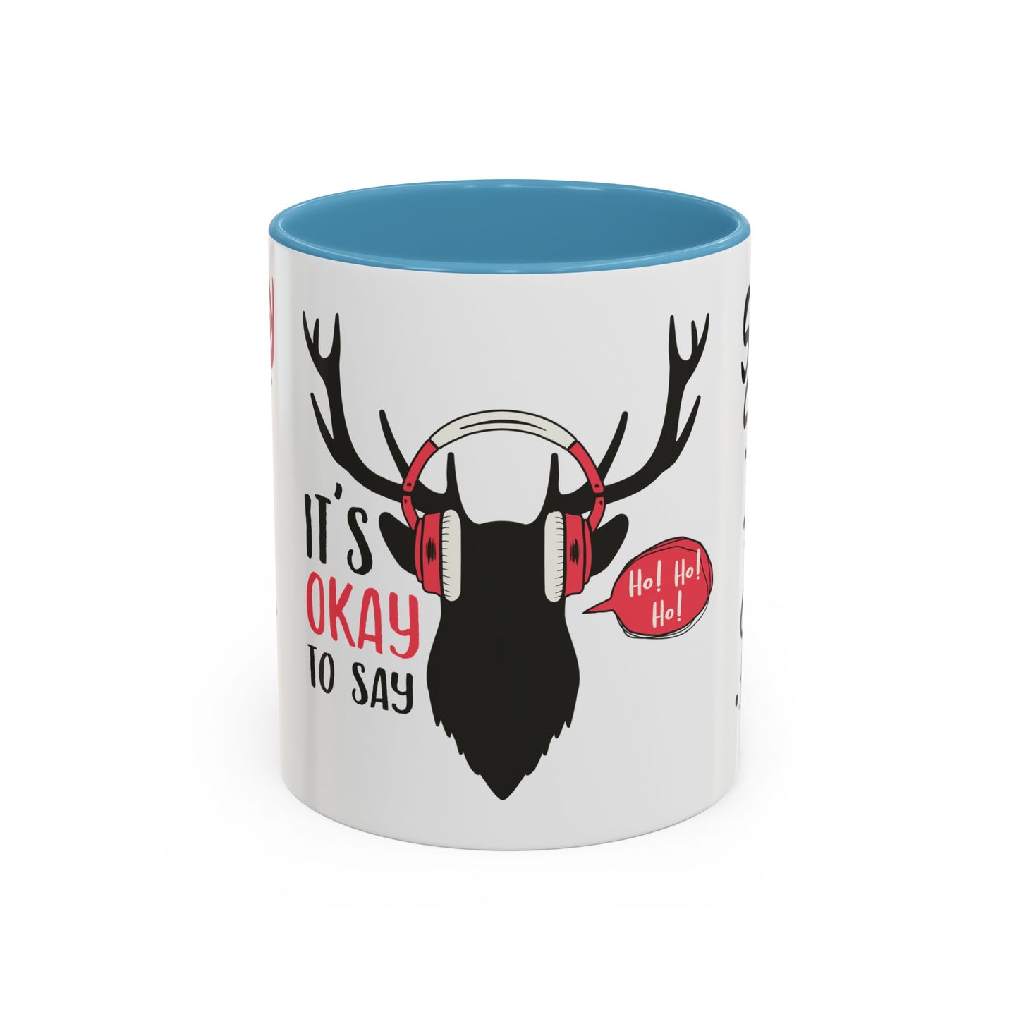 It's Ok To Say Ho Ho! - Accent Coffee Mug (11, 15oz)