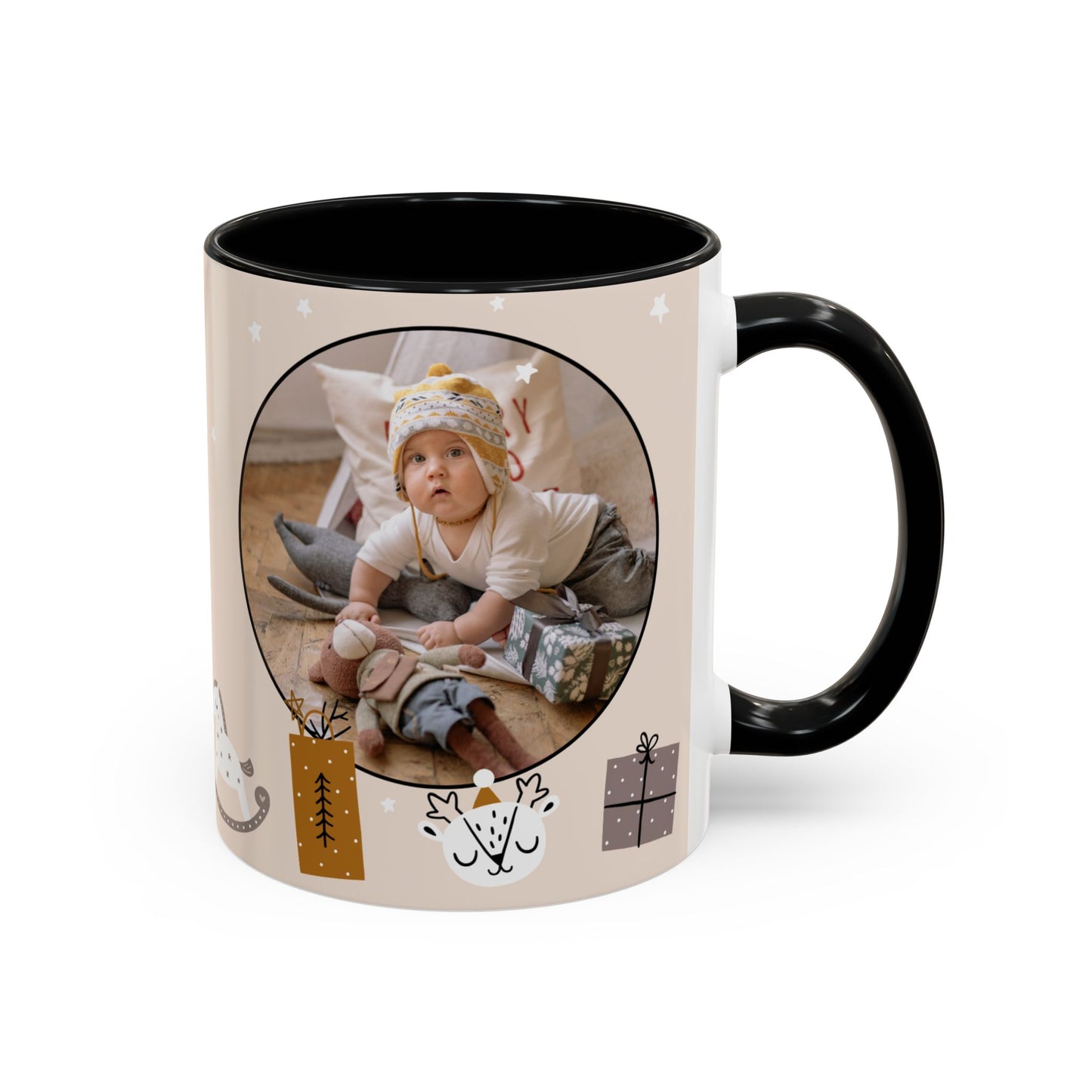 My First Christmas, Customizable - Accent Coffee Mug (11, 15oz) - 10860