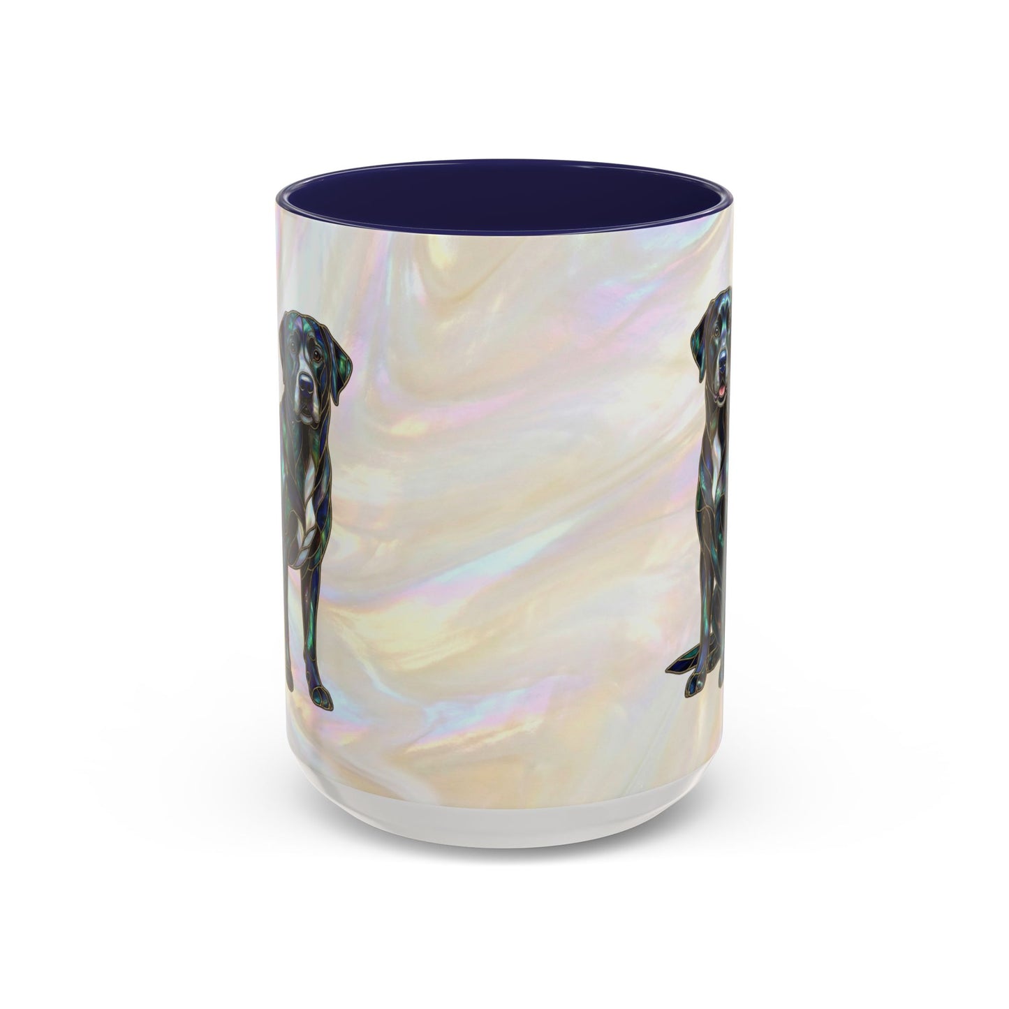 Black Labrador Accent Coffee Mug -Stained Glass Style (11/15oz) 14618