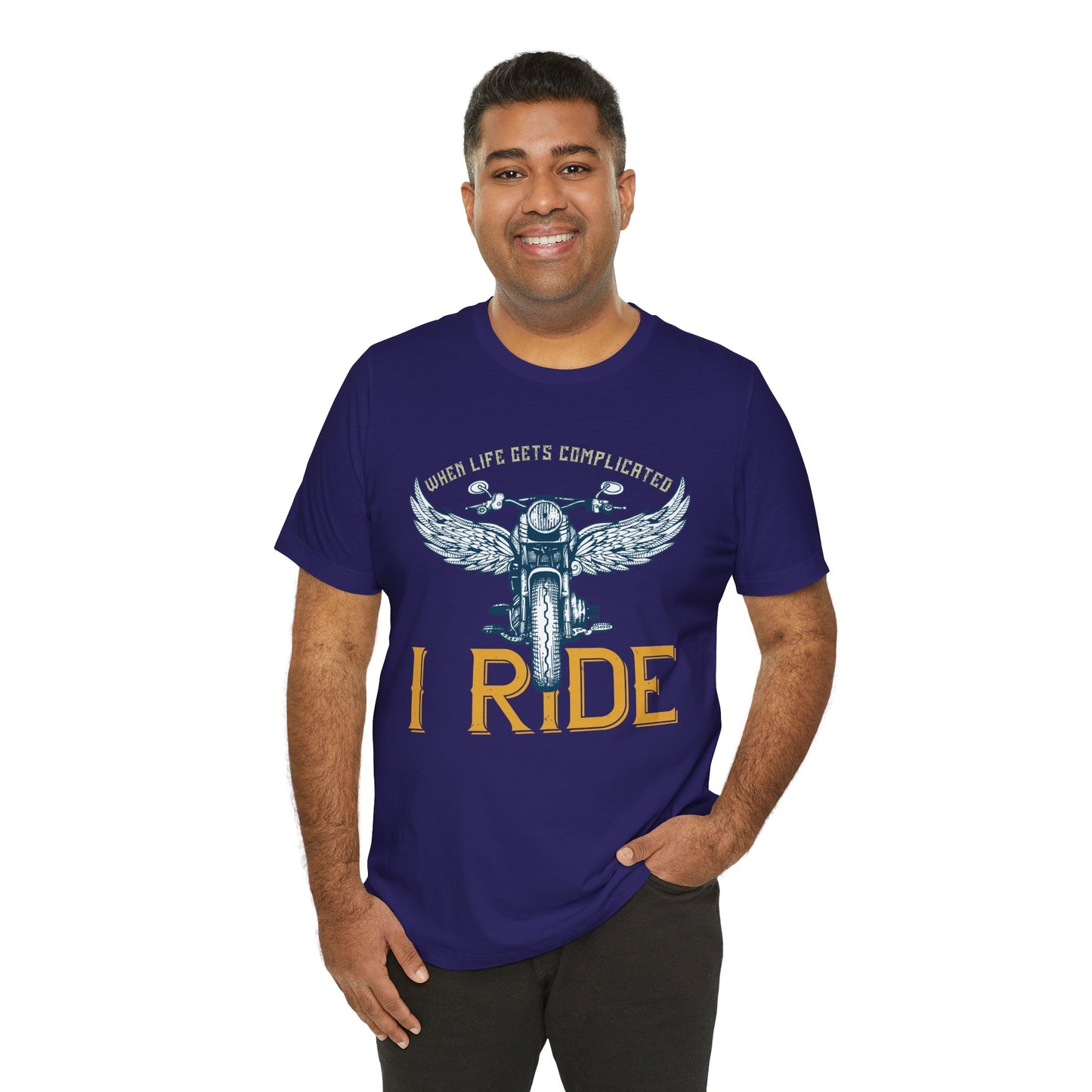 When Life Gets Complicated, I Ride - Unisex Jersey Short Sleeve Tee - 13959