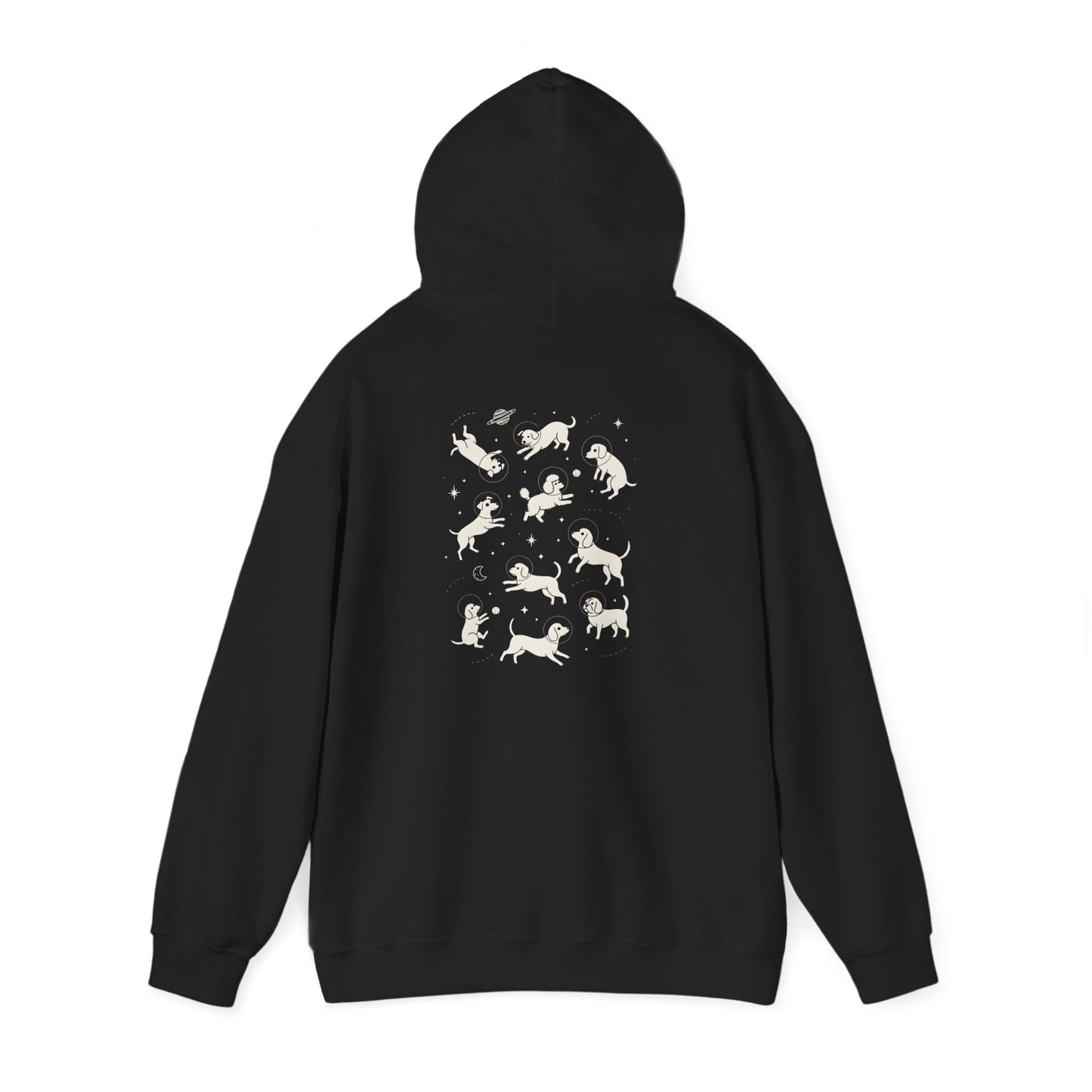 Dog in Space Hoodie – Space Puppy Graphic Hooded Sweatshirt, Unisex Heavy Blend™ - 14679