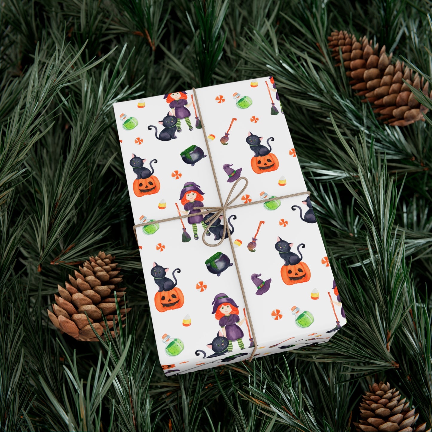 Halloween Girl with a Black Cat - Gift Wrap Papers - 13987