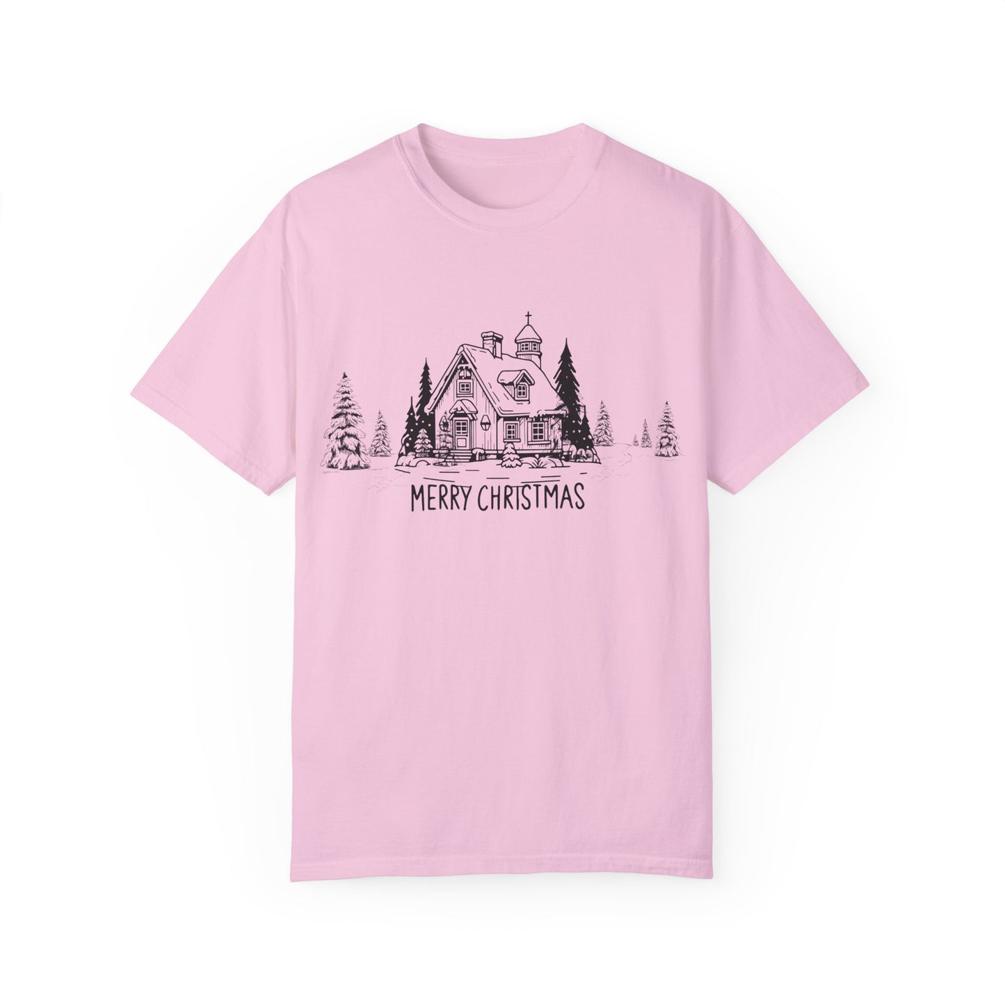 Merry Christmas, House - Unisex Garment-Dyed T-shirt - 10114