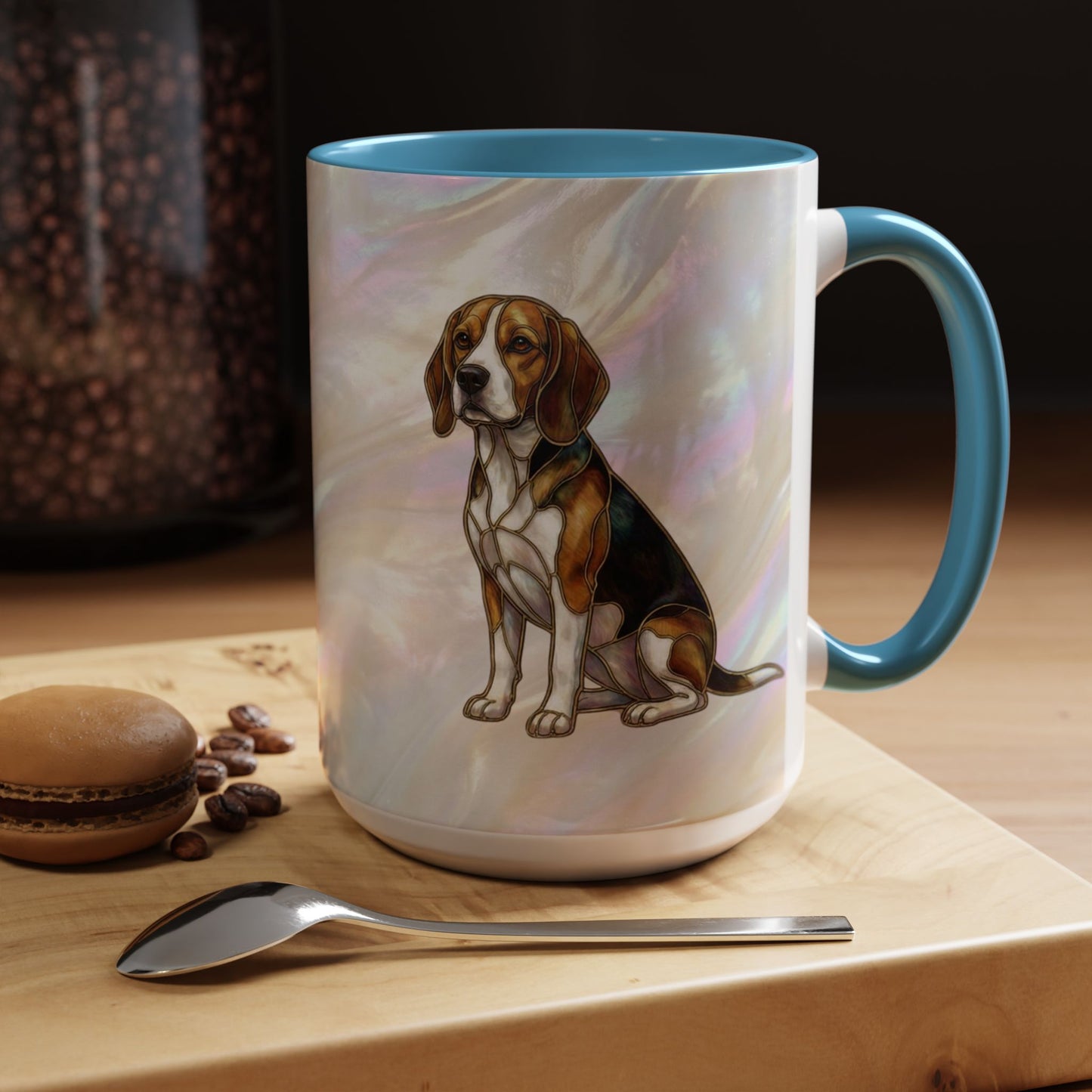 Beagle Accent Coffee Mug — Stained Glass Design (11/15oz) - 14615