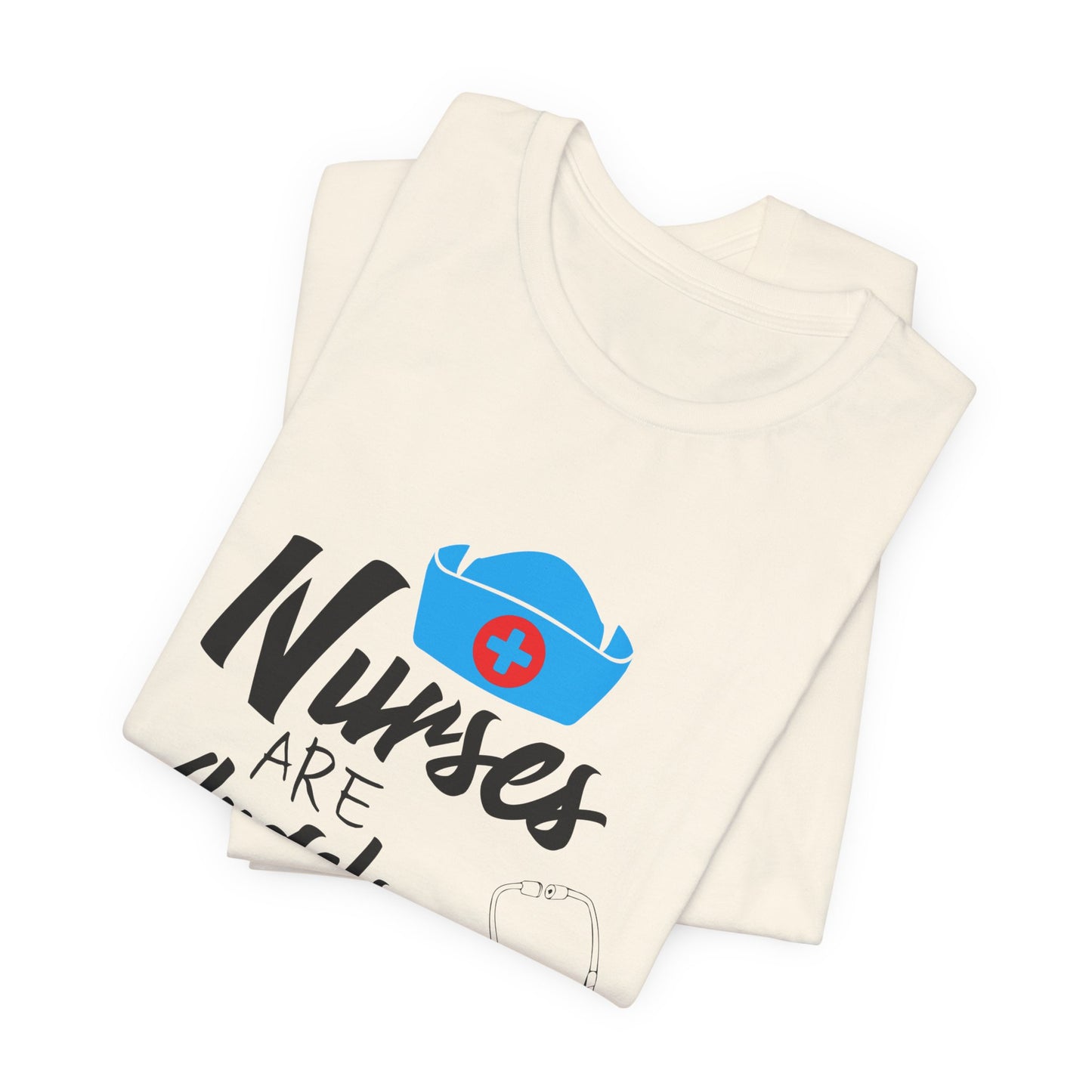 Nurses Are Angels With Stethoscopes - Unisex Jersey Short Sleeve Tee - 13354