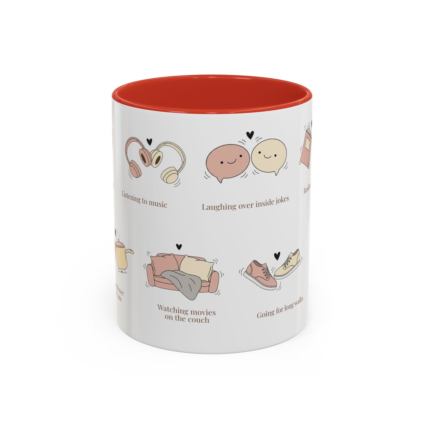 Our Favorite Things to Do Valentine’s Mug – Cozy Couples Illustrated Accent Coffee Mug - 14702