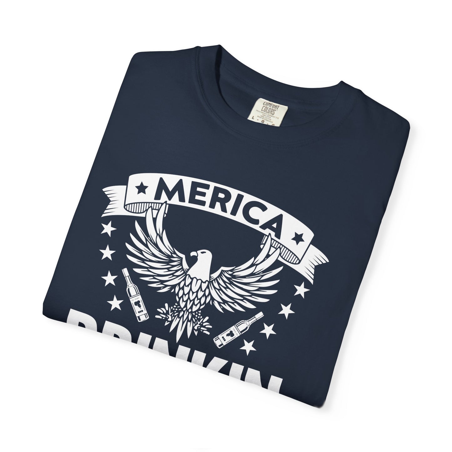 Patriotic Graphic Tee, Unisex Vintage T-shirt, Amerca Drinking Booze Shirt, Independence Day Gift, Casual Wear, Freedom Fashion - 13788