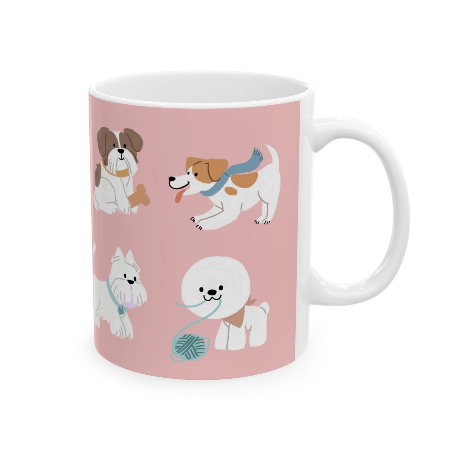 Cute Dog Lovers Ceramic Mug, Pet Owner Gift, Canine Lover Coffee Cup, Dog-Themed Drinkware, Animal Lover Present - 14165