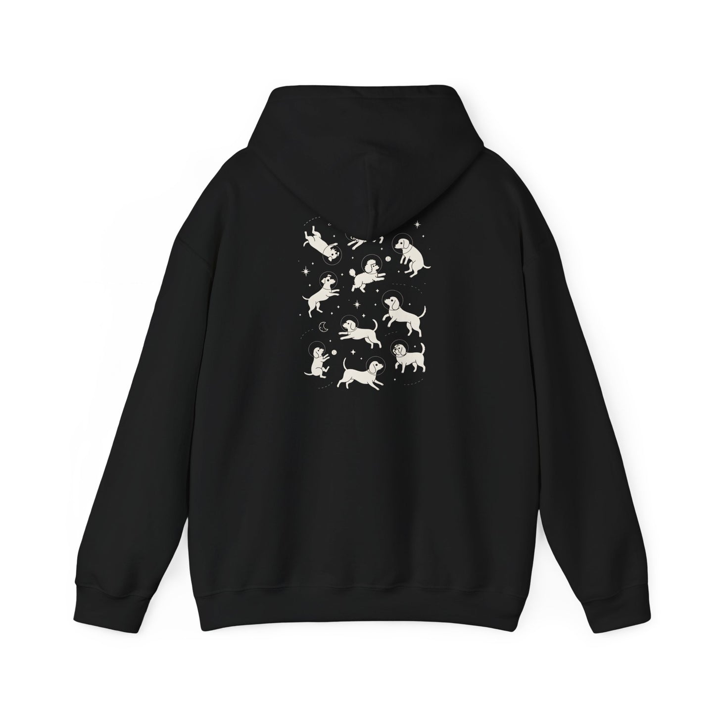 Dog in Space Hoodie – Space Puppy Graphic Hooded Sweatshirt, Unisex Heavy Blend™ - 14679