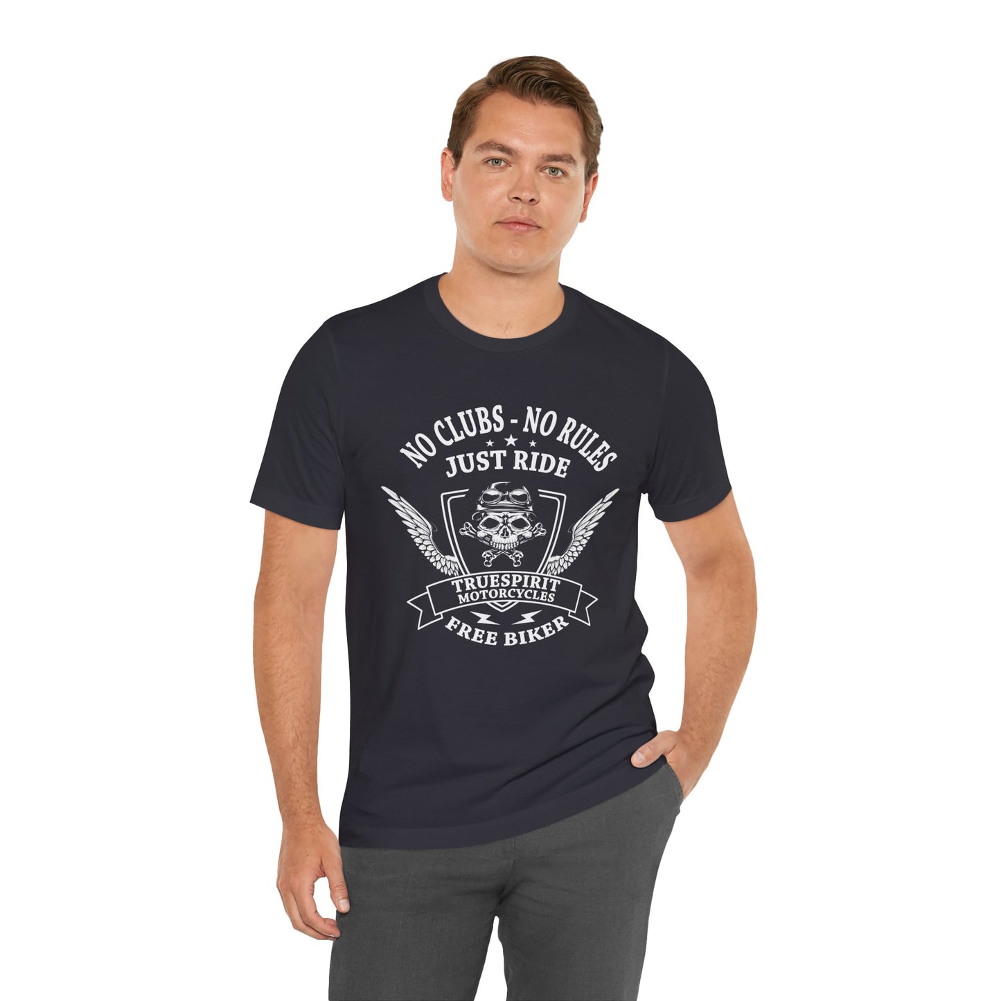 No Clubs, No Rules, Just Ride - Unisex Jersey Short Sleeve Tee - 13378