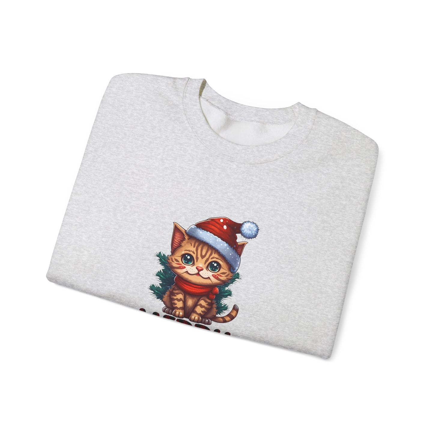 Merry Christmas, Cat - Unisex Heavy Blend™ Crewneck Sweatshirt