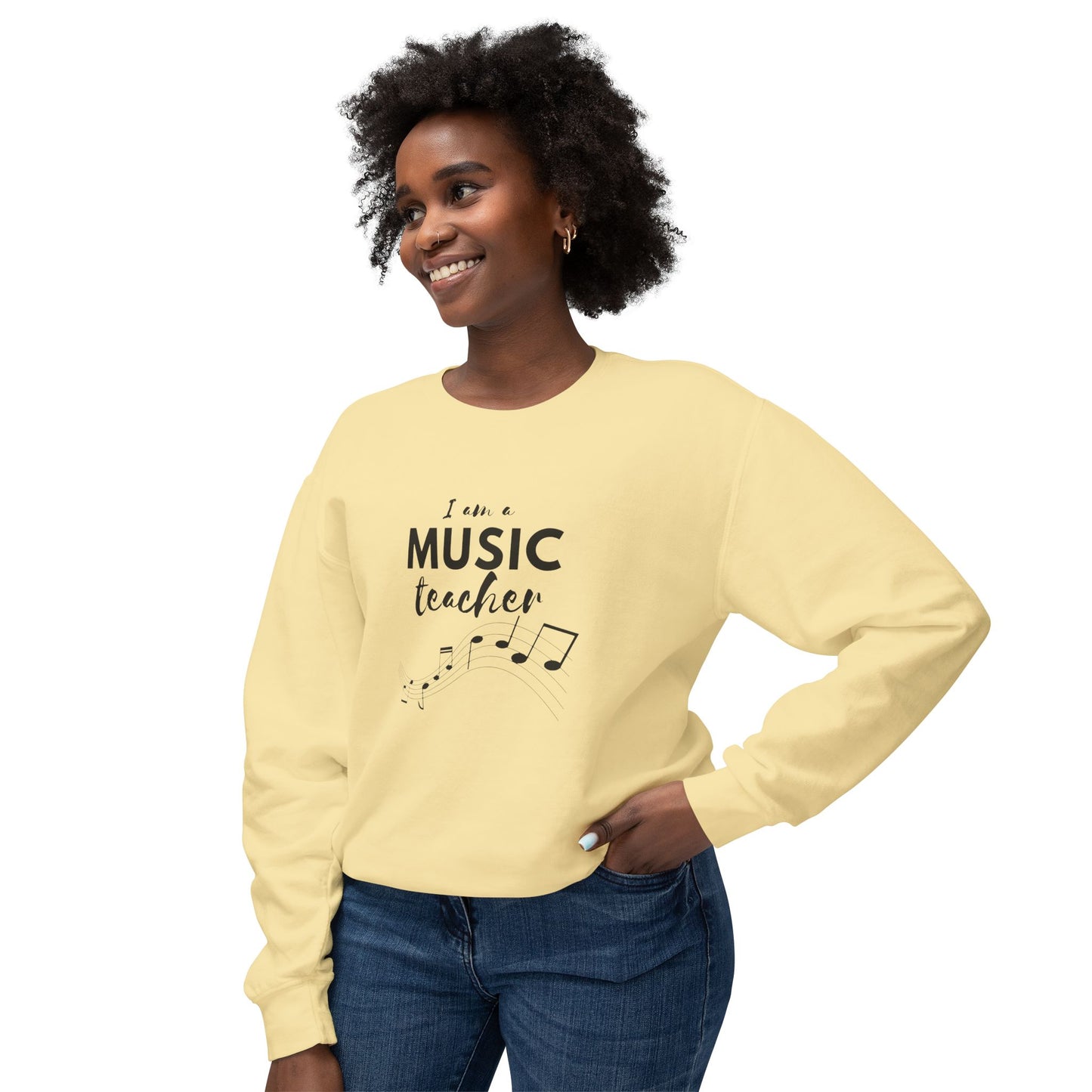 I'm a Music Teacher - Unisex Lightweight Crewneck Sweatshirt - 10601