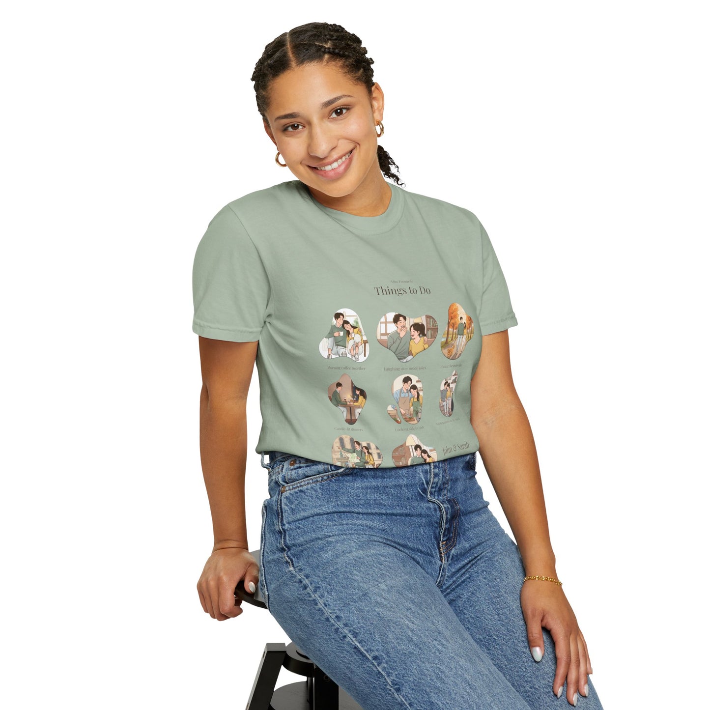 Our Favourite Things to Do Together – Personalised Valentine’s Illustration T-Shirt Gift - 14721