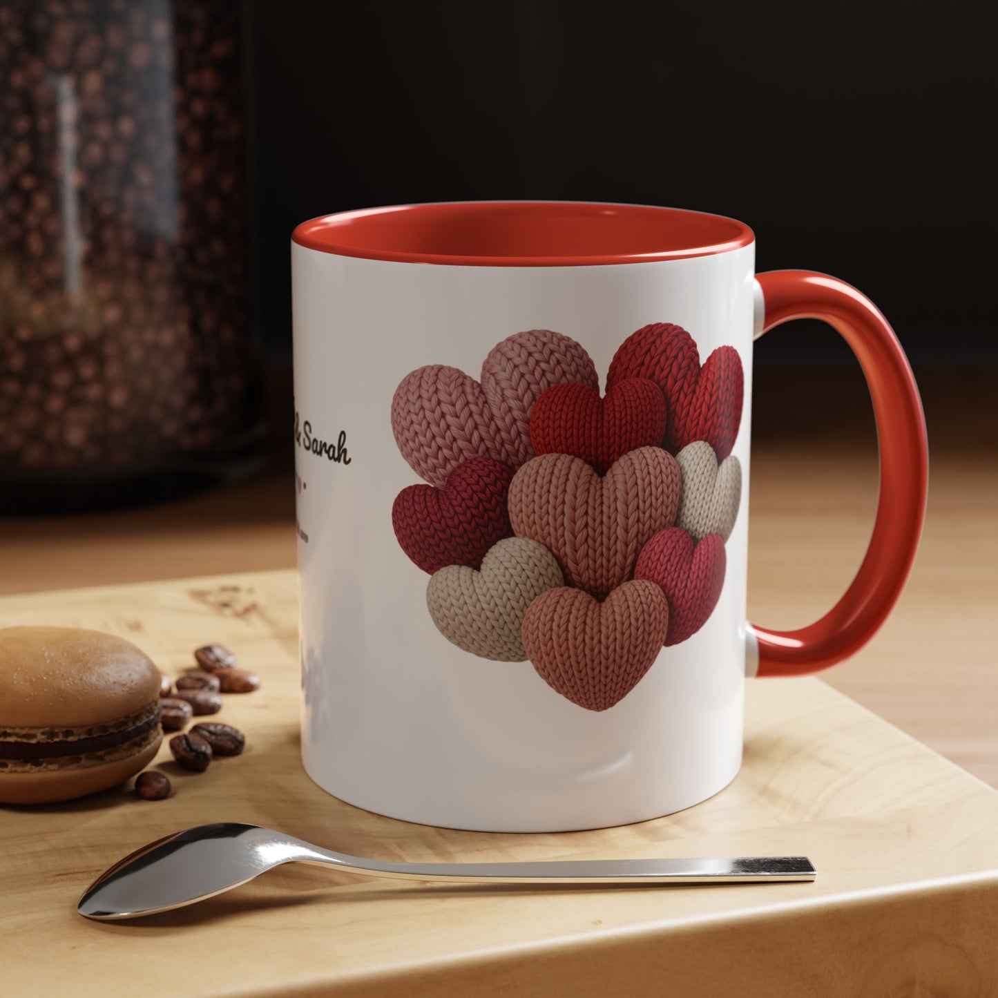 Valentine’s Hearts Personalized Mug — Custom Names & Established Date (11oz / 15oz) - 14745