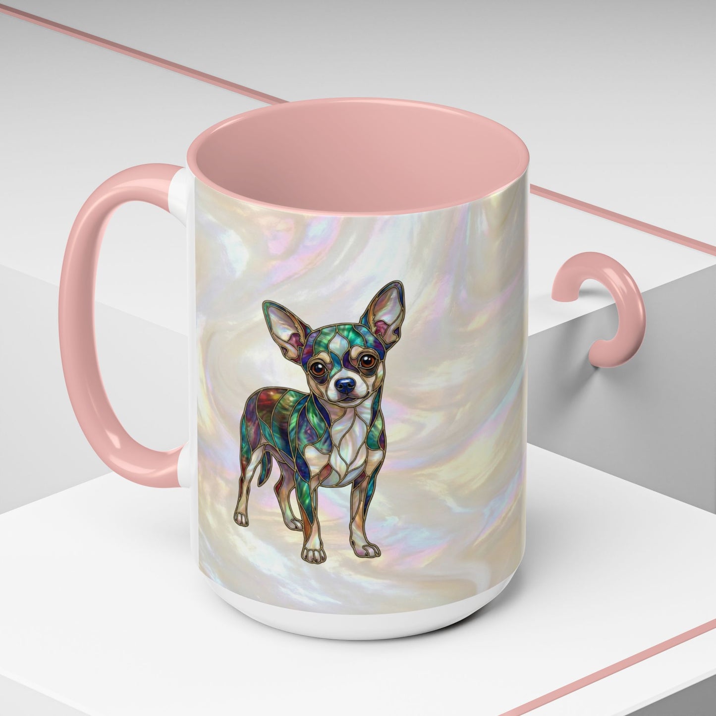 Chihuahua Accent Coffee Mug -Stained Glass Style (11/15oz) - 14625