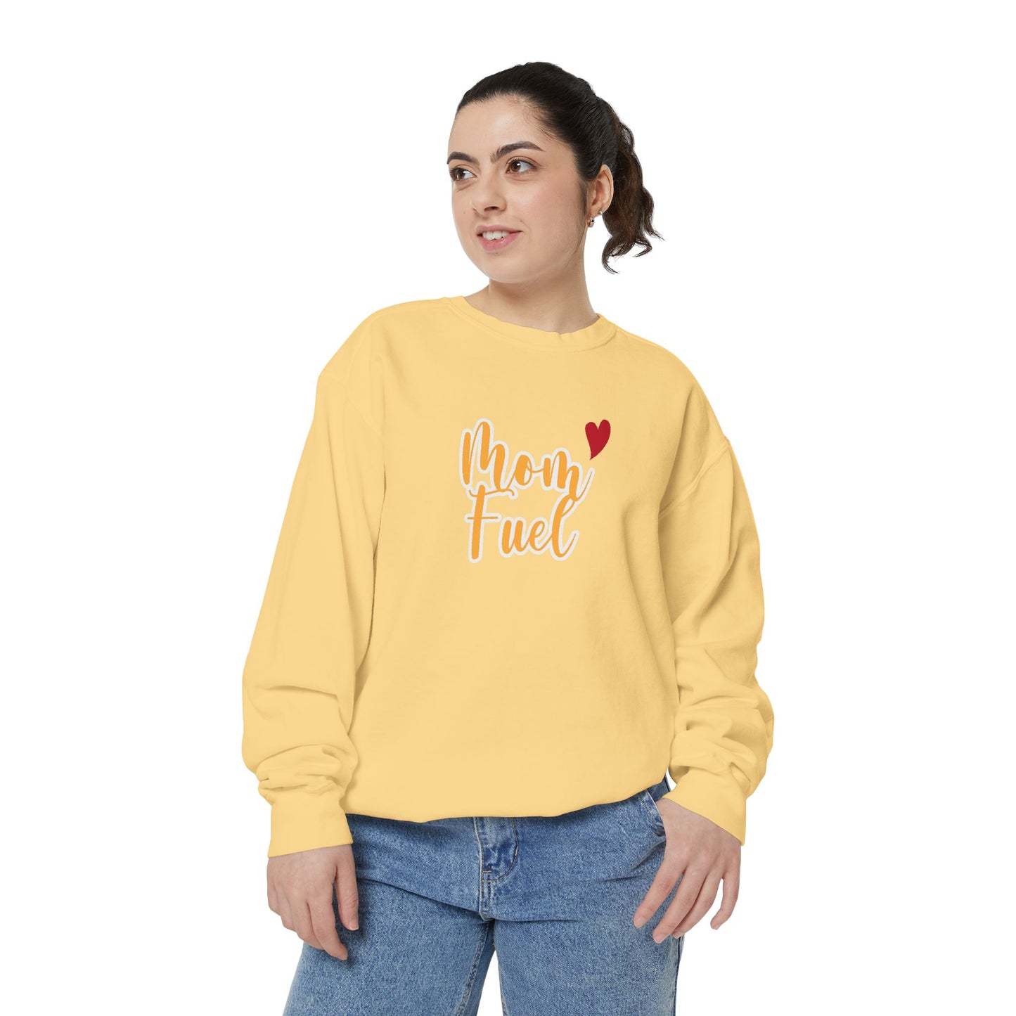 Mom Fuel Sweatshirt - Cozy Unisex Garment-Dyed Top for Moms - 11834