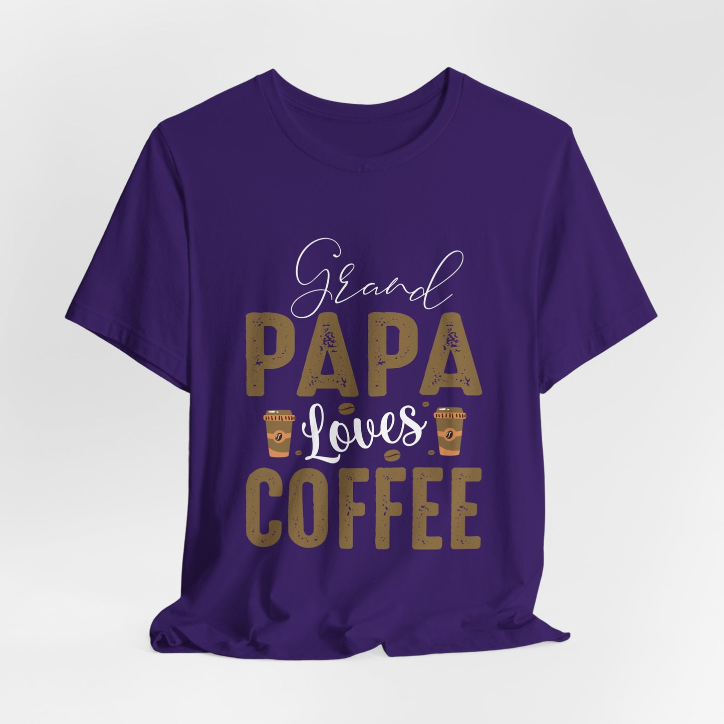 Grand Papa Loves Coffee - Unisex Jersey Short Sleeve Tee - 12553