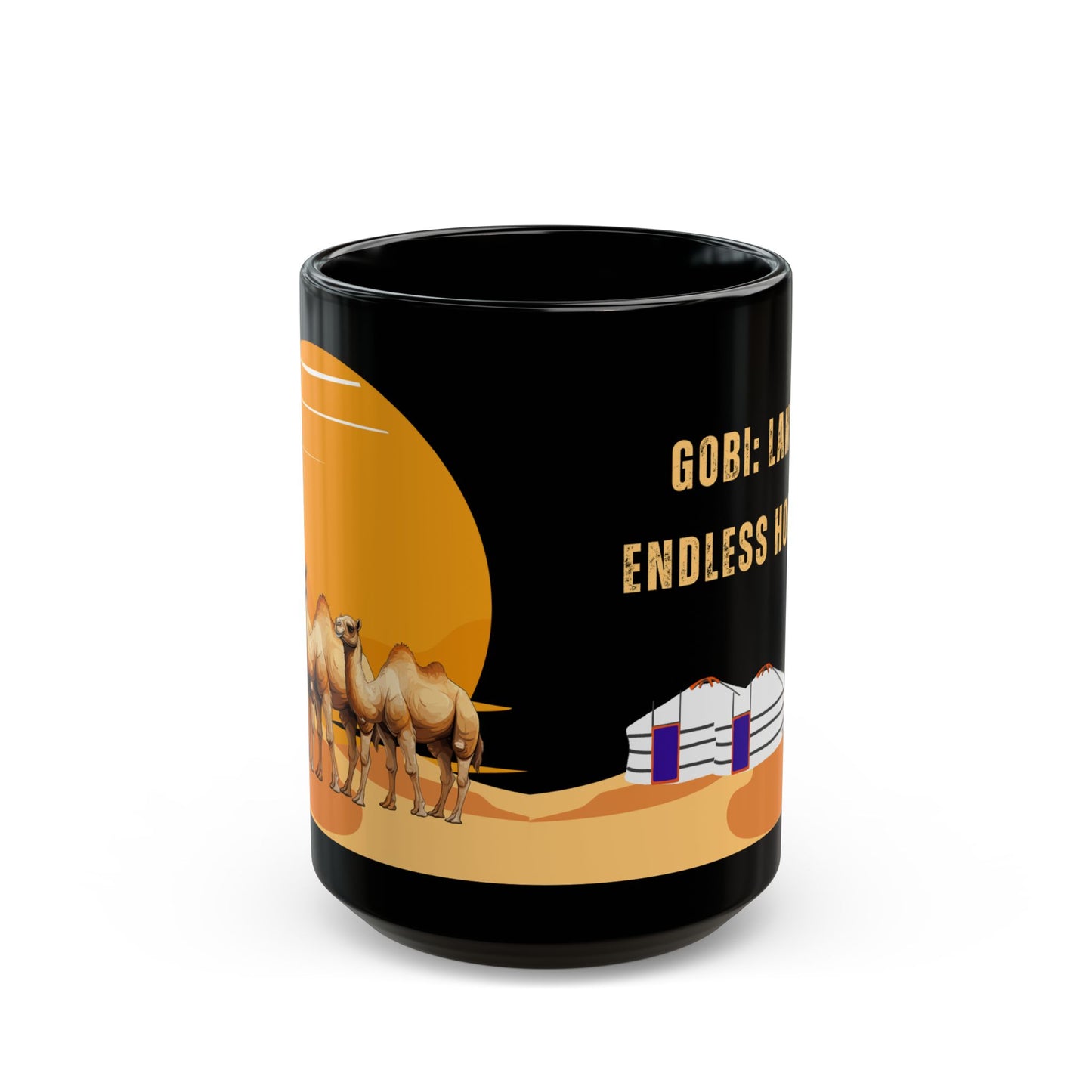 Gobi: Land of Endless Horizons - Ceramic Black Mug (11oz, 15oz) - 10382