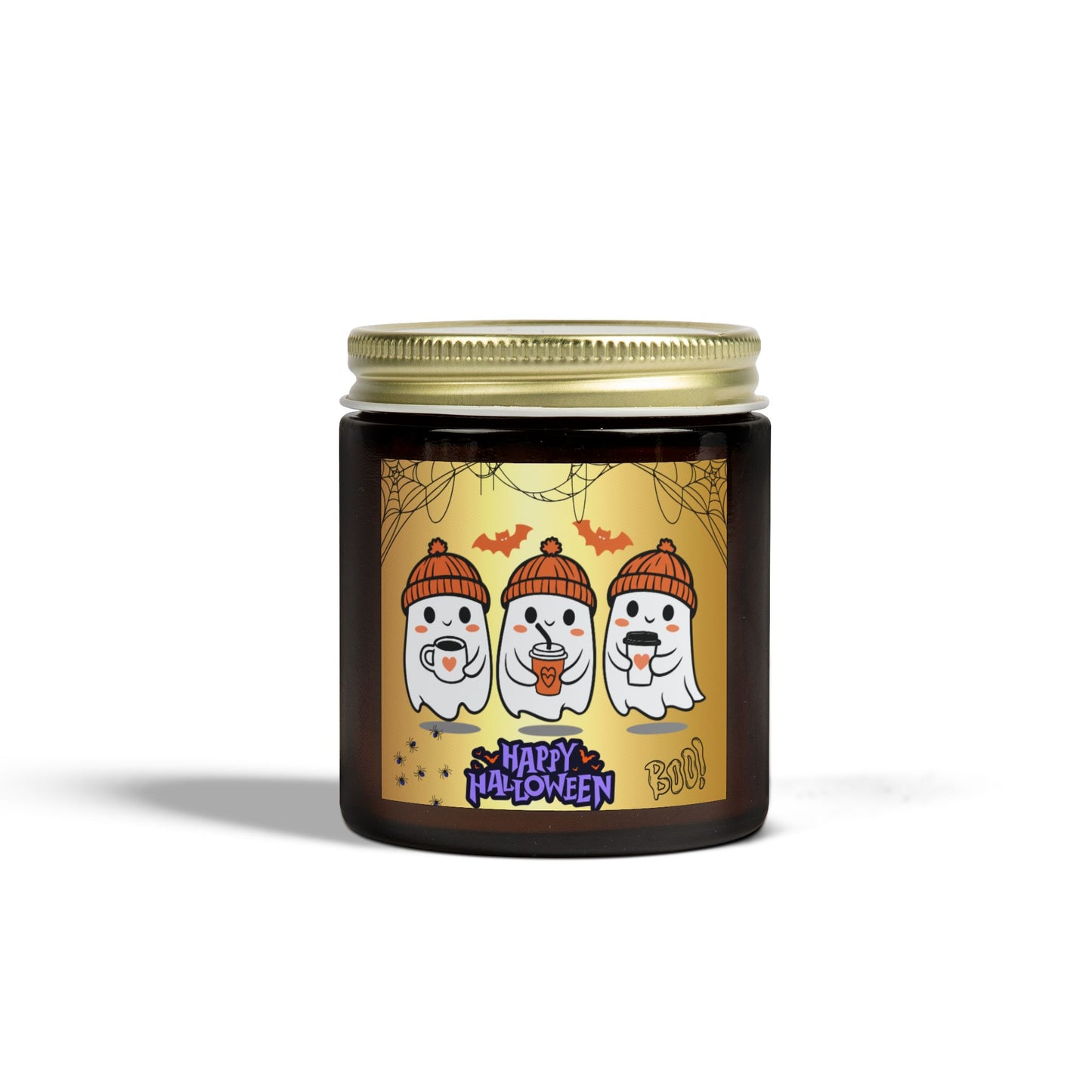 Cute Halloween Ghosts - Scented Candles, Coconut Apricot Wax (4oz, 9oz)