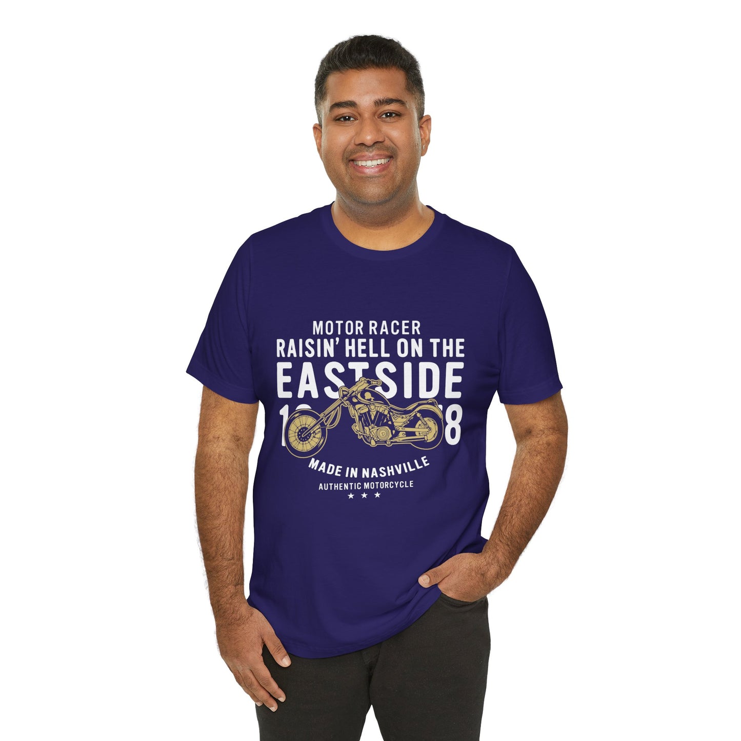 Motor Racer, Raising Hell On the Fastside - Unisex Jersey Short Sleeve Tee