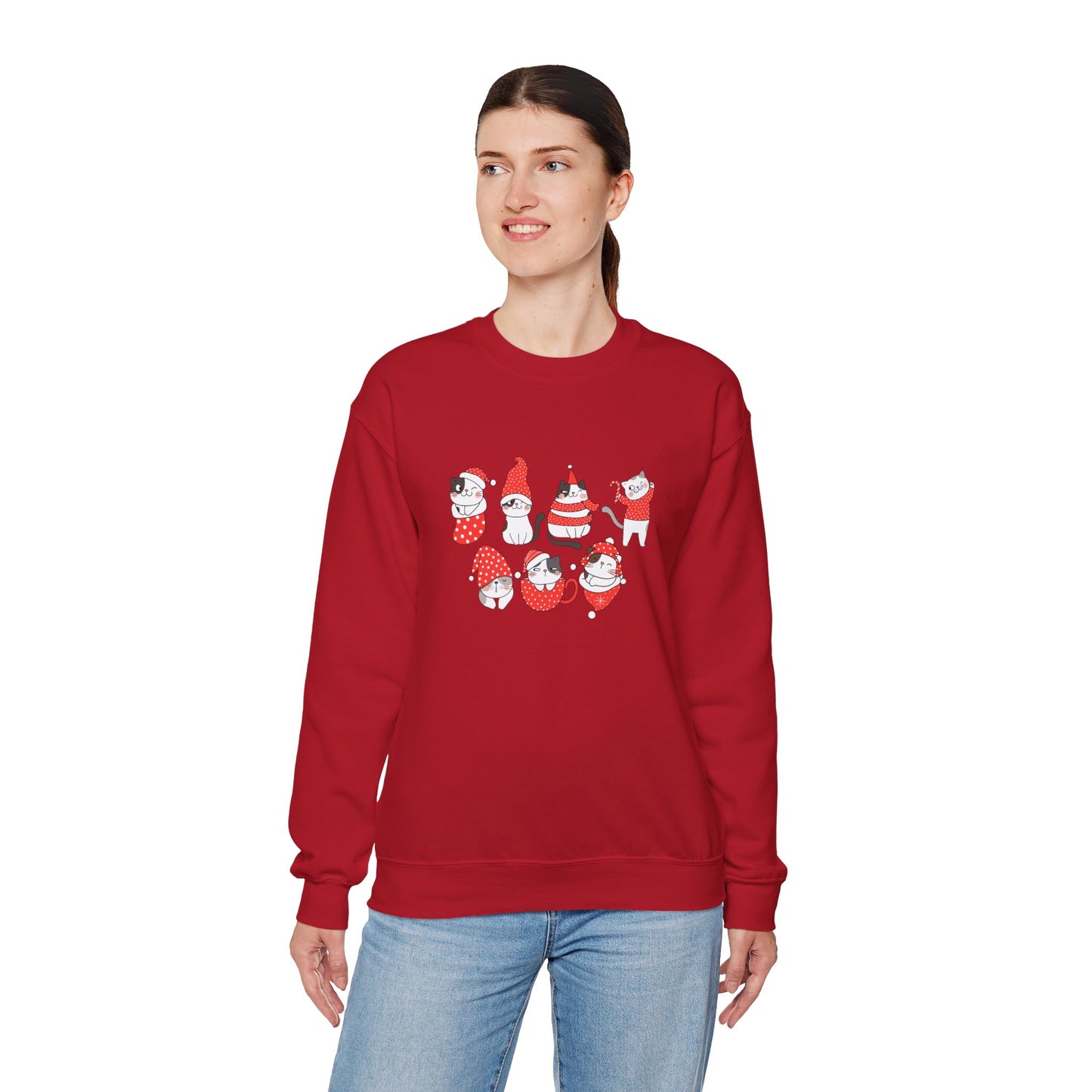 Cats, Merry Christmas - Unisex Heavy Blend™ Crewneck Sweatshirt - 10047