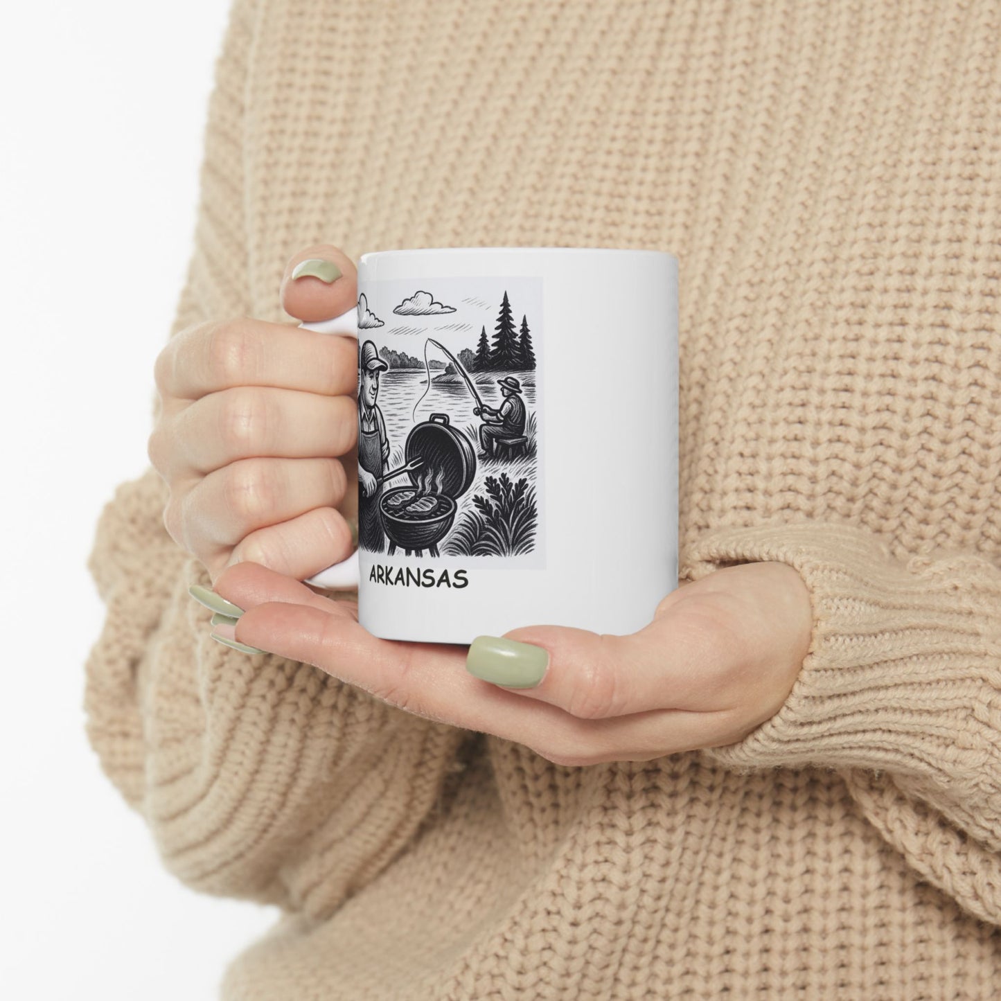 "Arkansas: The only state where you can find the best BBQ and the best fishing spots." Coffee Mug - 13273