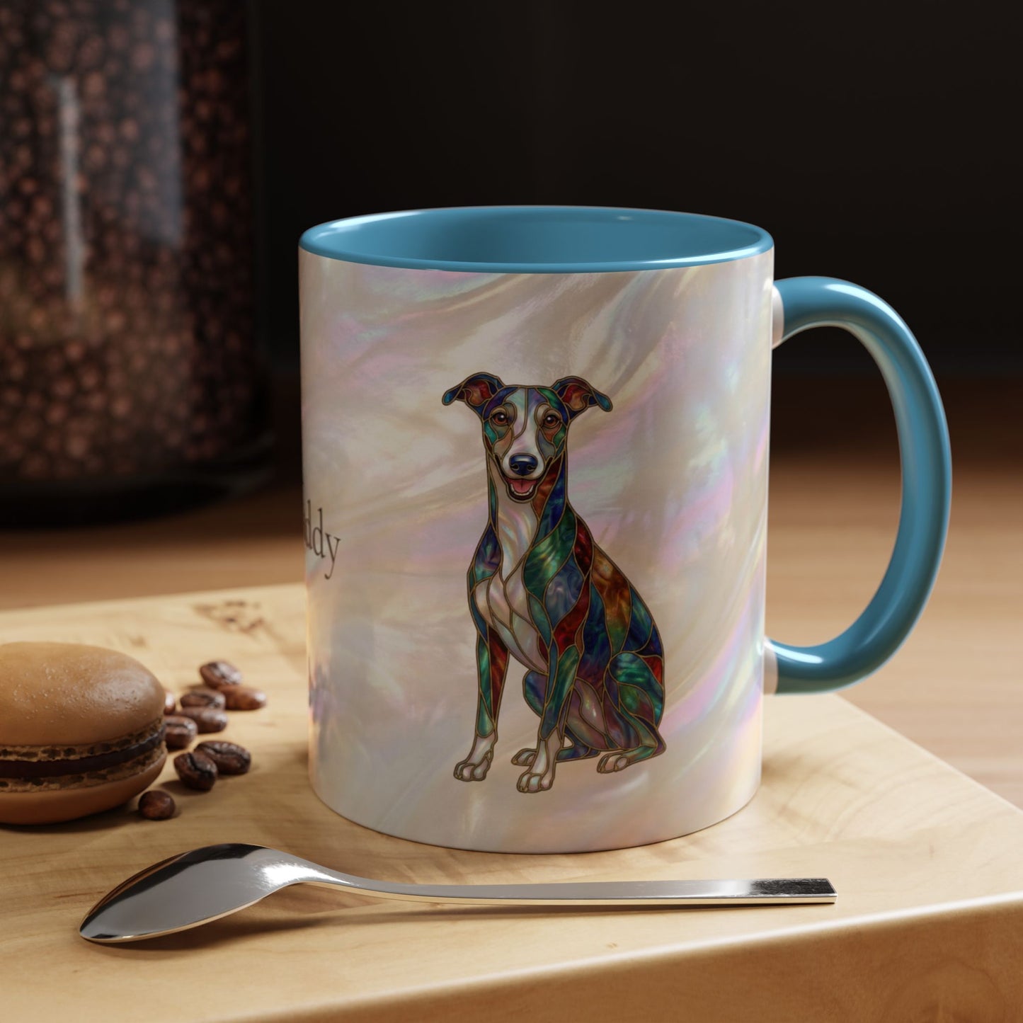 Whippet Accent Coffee Mug – Stained Glass Design 11/15oz - 14652