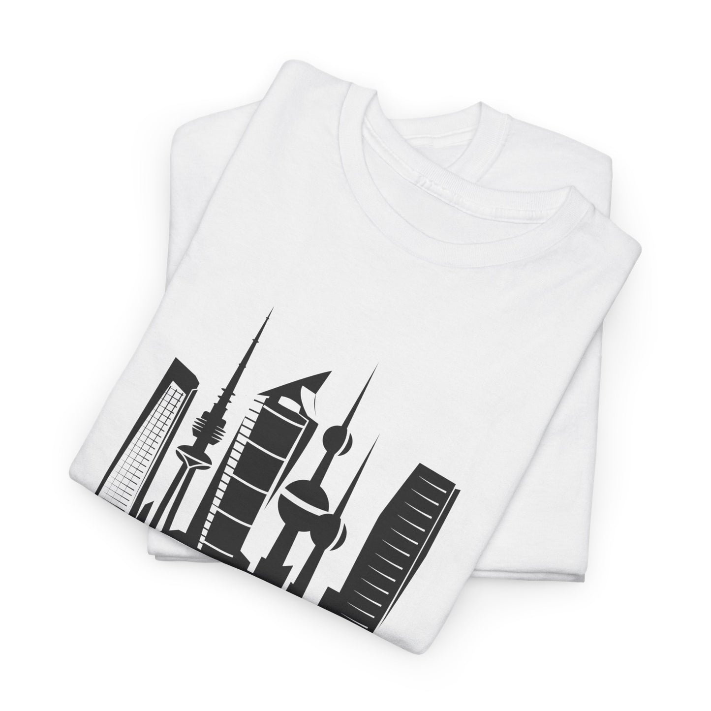Kuwait City Graphic Unisex Heavy Cotton Tee - Urban Skyline Shirt - 12262