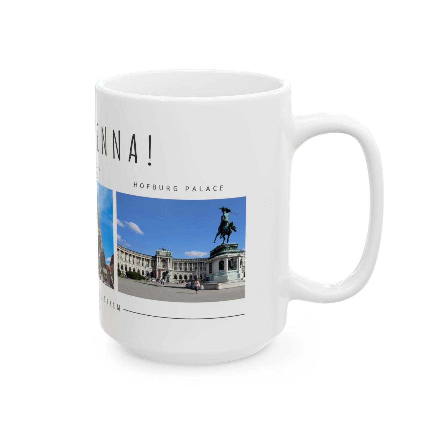 Hello Vienna! Scenic Ceramic Mug - 11oz & 15oz, Perfect for Travelers & Coffee Lovers - 12166