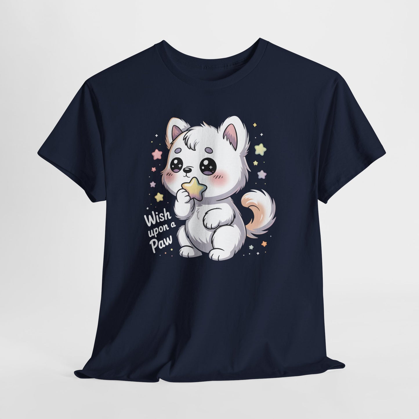 Cute Kitten T-Shirt – “Wish Upon a Paw” Kawaii Cat Tee Gift - 14851