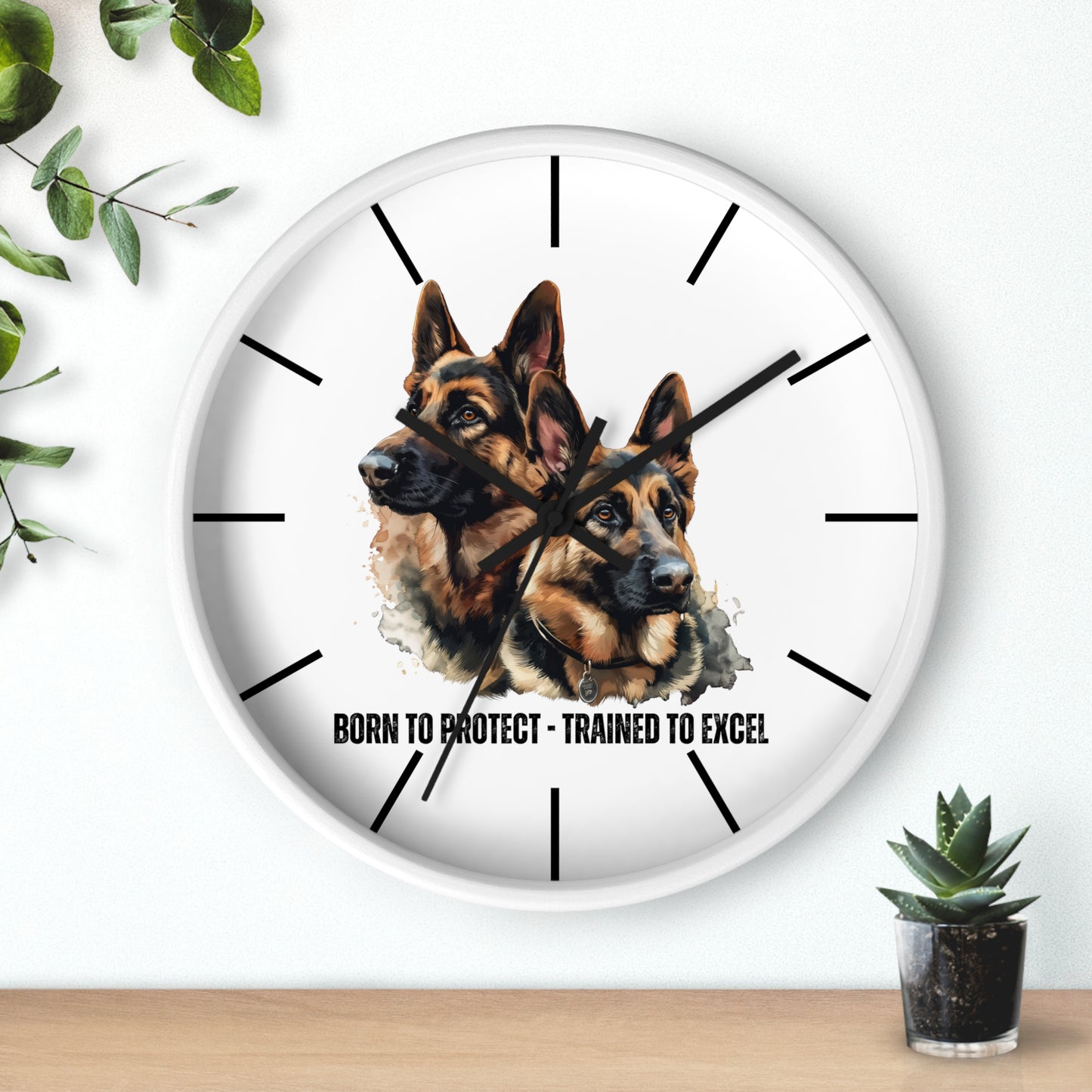 German Shepherds: Born to Protect - Wall Clock - 10513