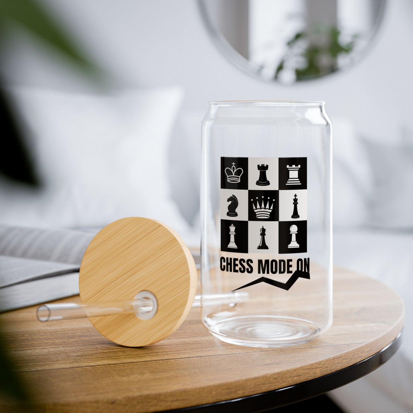 Chess Mode On - Sipper Glass, 16oz - 10788